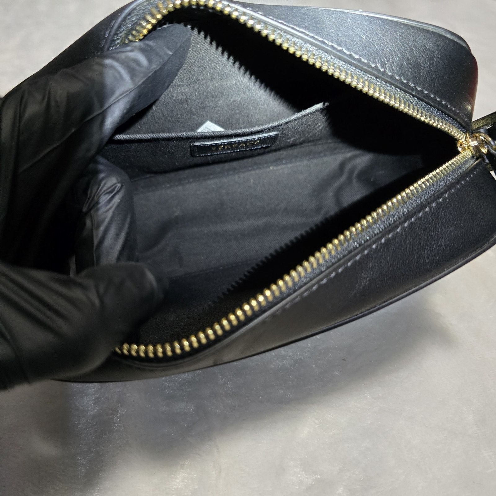 Versace Versace Smooth Leather Camera Crossbody Bag Black MSRP $1095 Size ONE SIZE - 7 Thumbnail