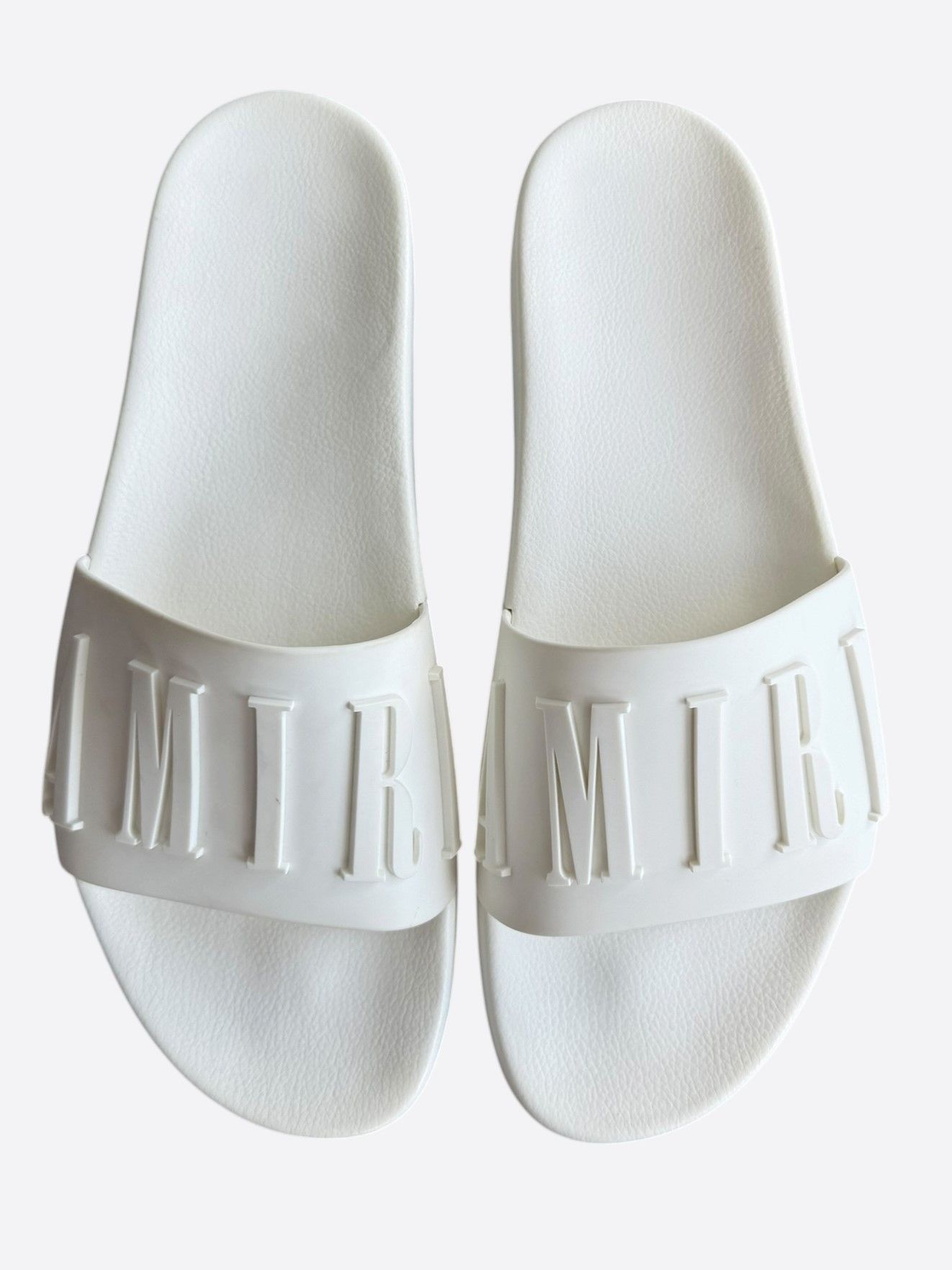 Amiri Amiri White Logo Rubber Slides Size US 15 / EU 48 - 2 Thumbnail