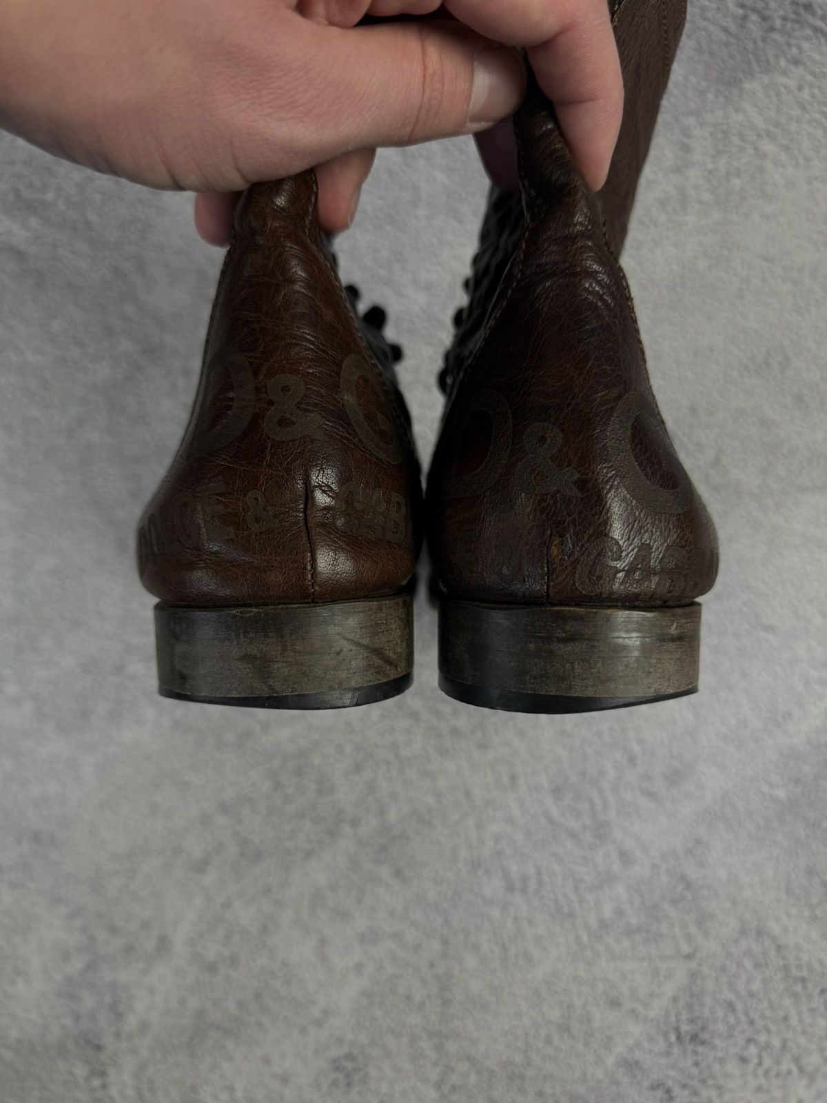 Dolce & Gabbana × Vintage DOLCE GABBANA Vintage Leather Unisex Boots Shoes Brown Size US 10 / IT 40 - 13 Thumbnail