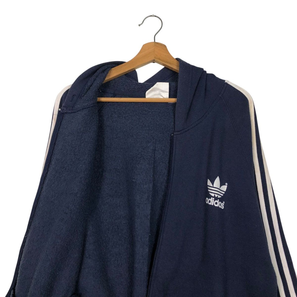 Adidas 🔥VINTAGE ZIPPER HOODIE JACKET ADIDAS BIG LOGO BACK HIT Size US L / EU 52-54 / 3 - 14 Thumbnail