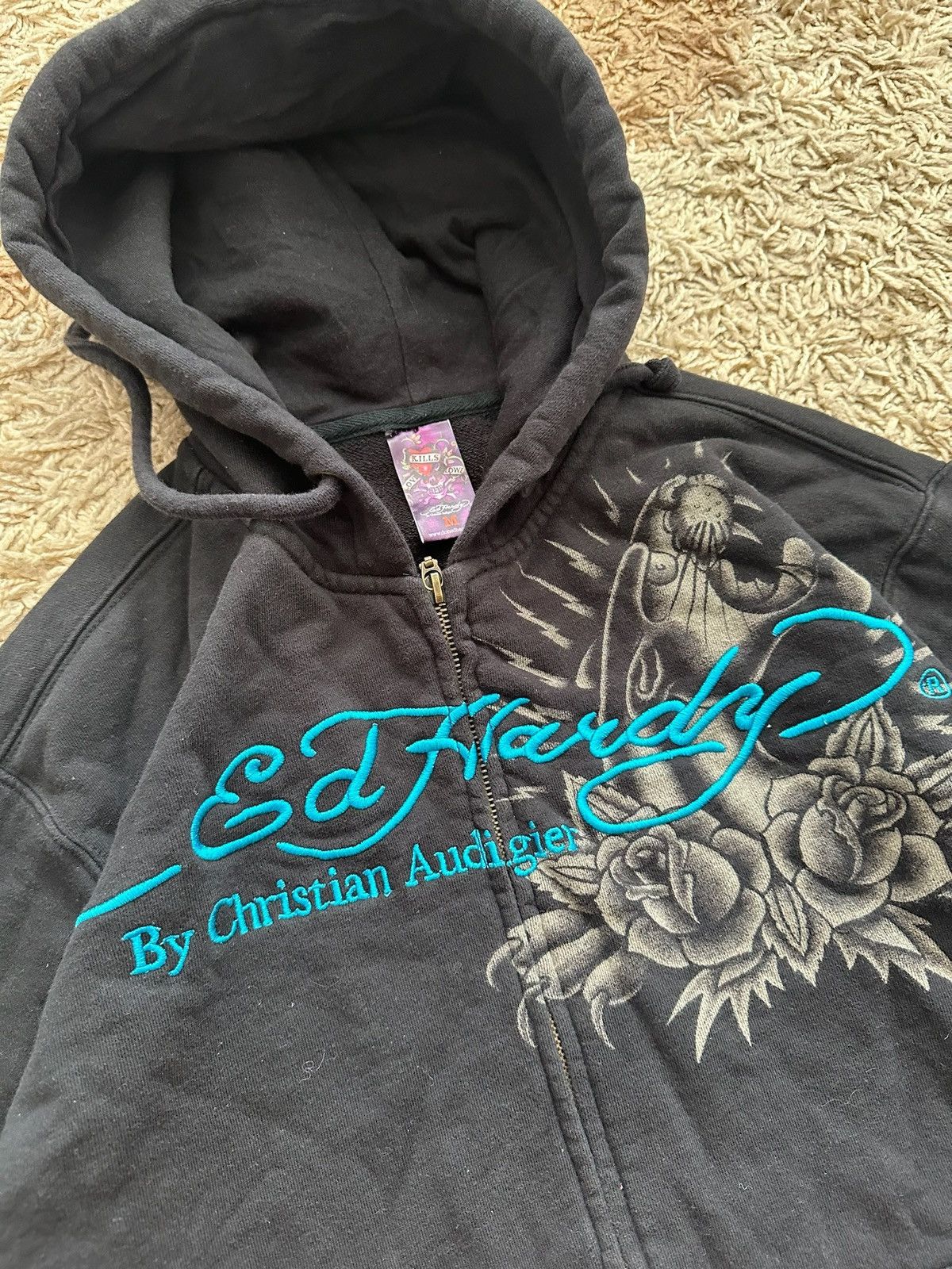 Ed Hardy 🔥VINTAGE ED HARDY BY CHRISTIAN AUDIGIER EMBROIDERED LOGO🔥 Size US M / EU 48-50 / 2 - 5 Thumbnail