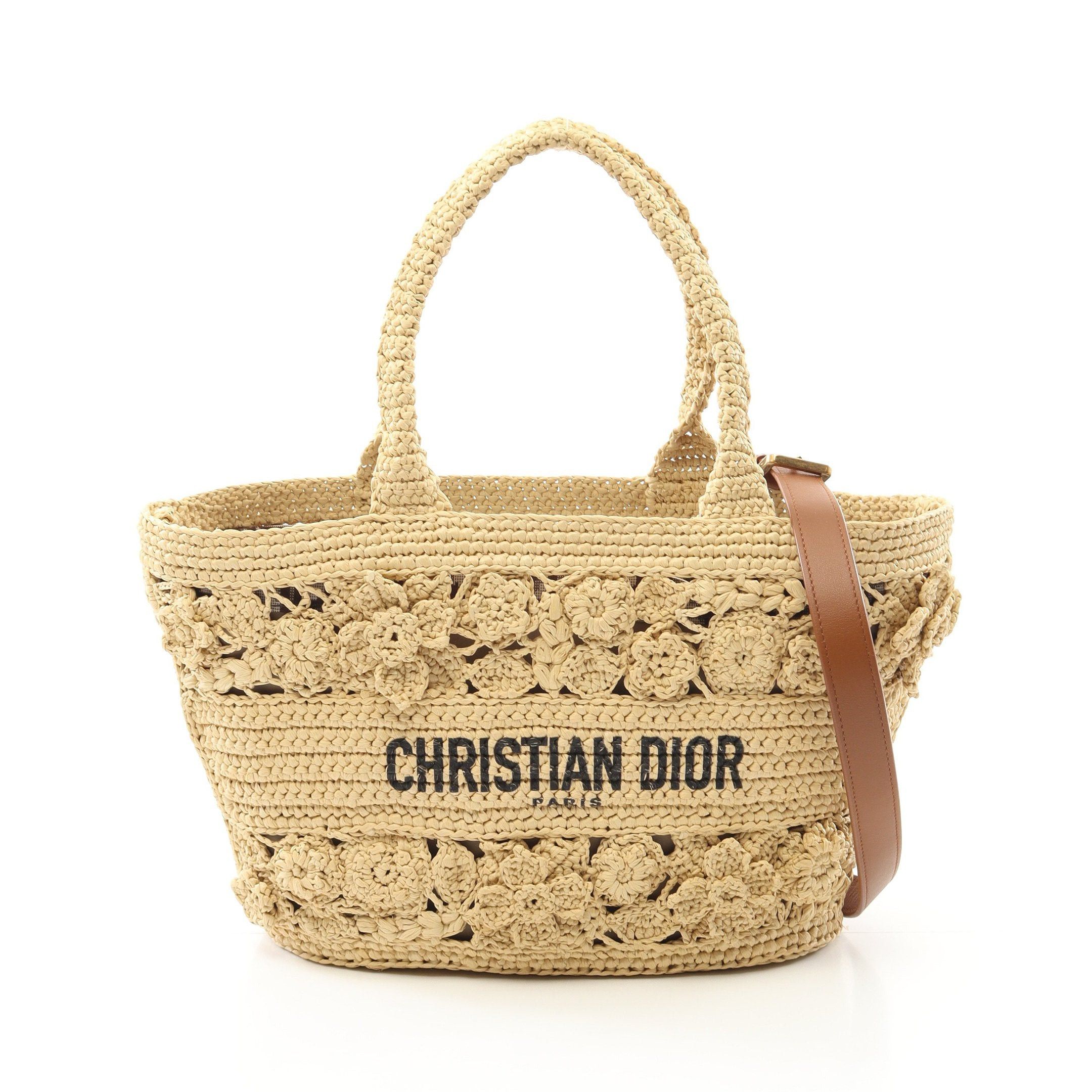 Dior Dior Pannier Chapeau Bag Basket Handbag Raffia Beige Size ONE SIZE - 1 Thumbnail