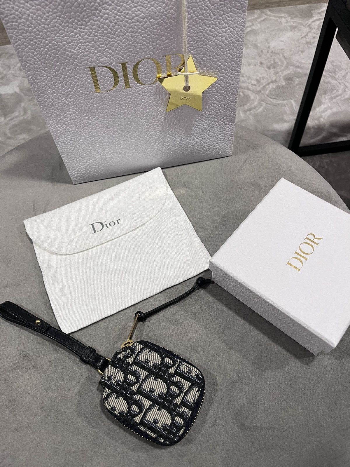 image of Dior Airpods Case in Navy, Men's
