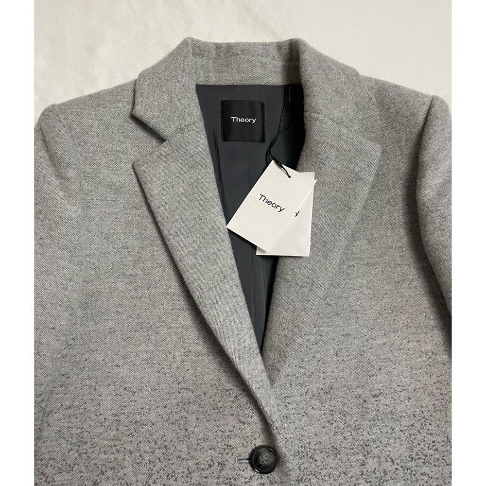 Theory NWT New $645 Theory Mid Grey Multi Calden Wool Coat Size S Size S / US 4 / IT 40 - 8 Thumbnail