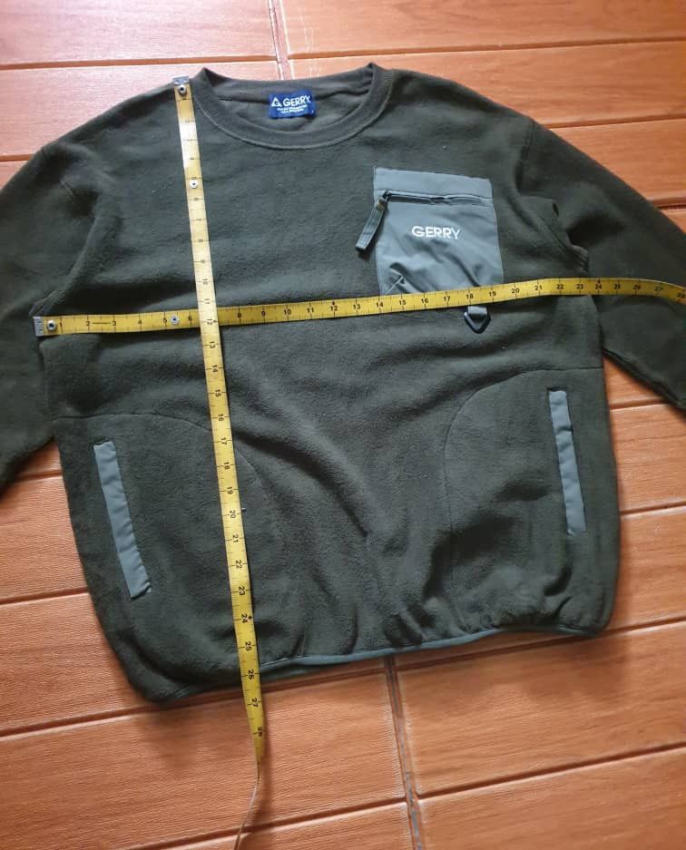 Japanese Brand Gerry green colour hiking single pocket fleece sweatshirt Size US L / EU 52-54 / 3 - 6 Thumbnail