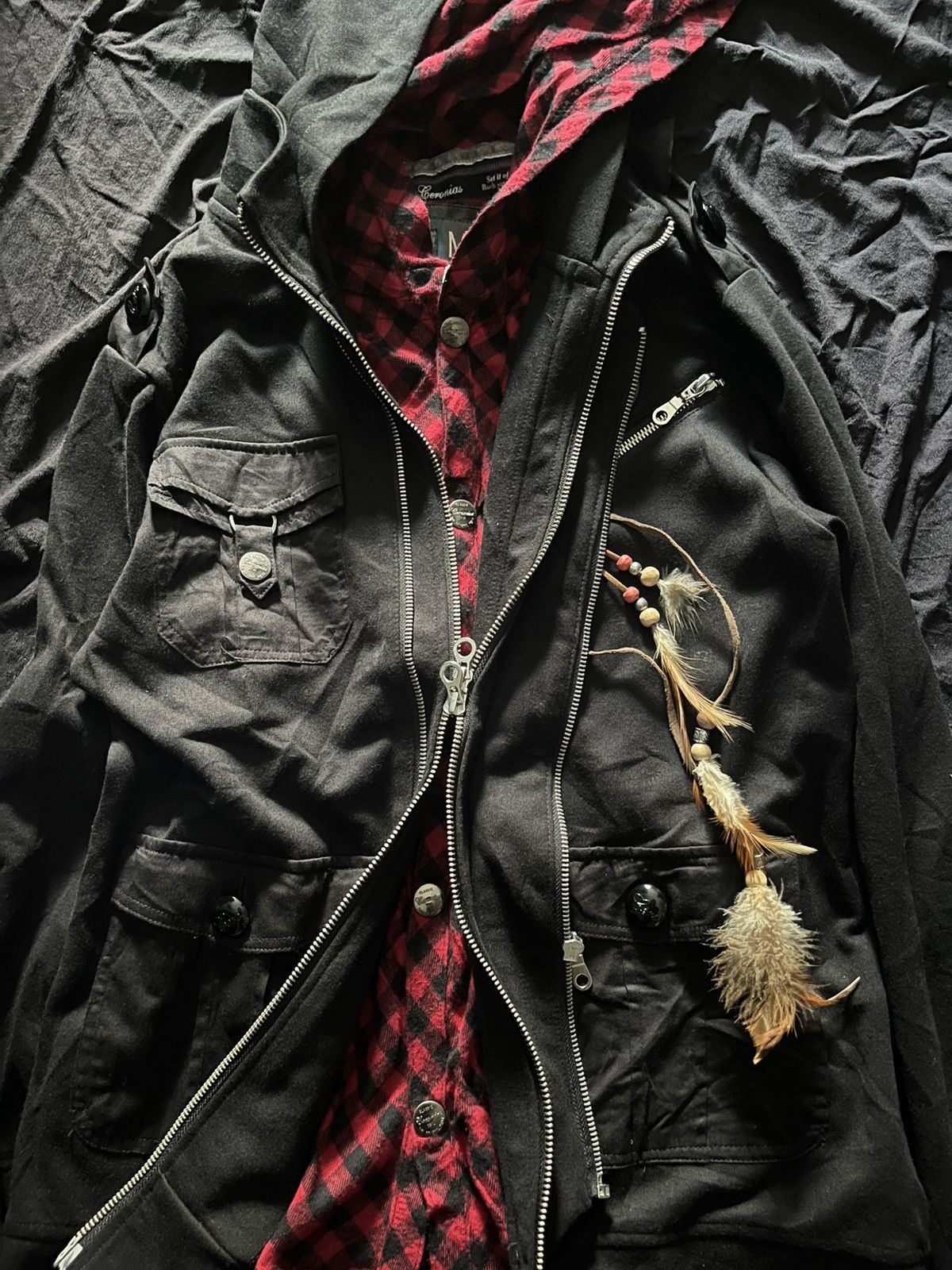 Le Grande Bleu (L.G.B.) Ceronias three layers multi zipper punk hoodie Size US M / EU 48-50 / 2 - 2 Thumbnail