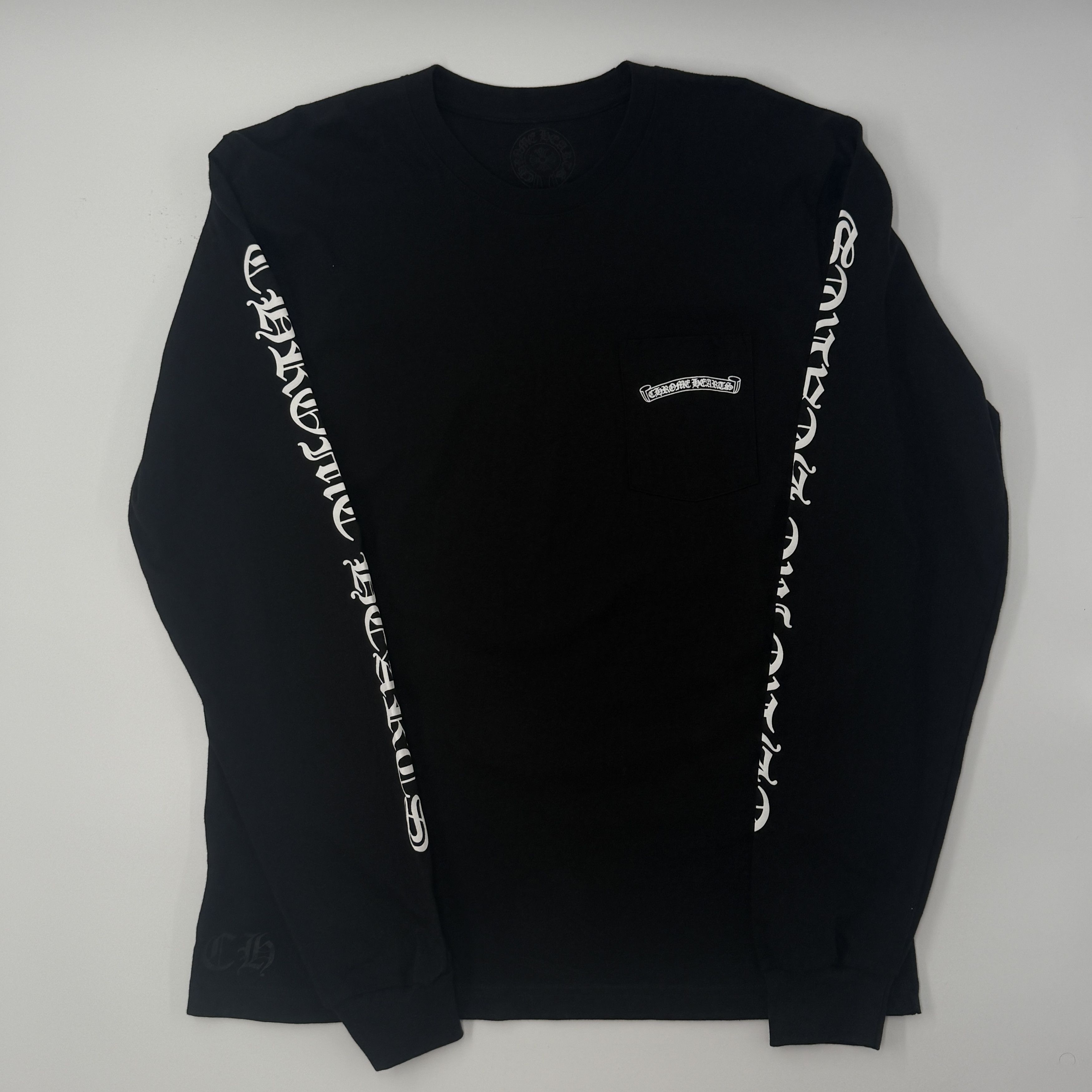 【Chrome Hearts】 Scroll Fuck you Logo LS T-Shirt Black Chrome Hearts CHROME HEARTS SCROLL LABEL FUCK YOU BLACK LONG