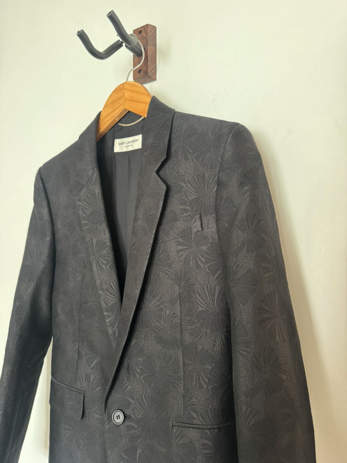 Saint Laurent Paris Floral Pattern Smoking Blazer Size 46R - 1 Thumbnail