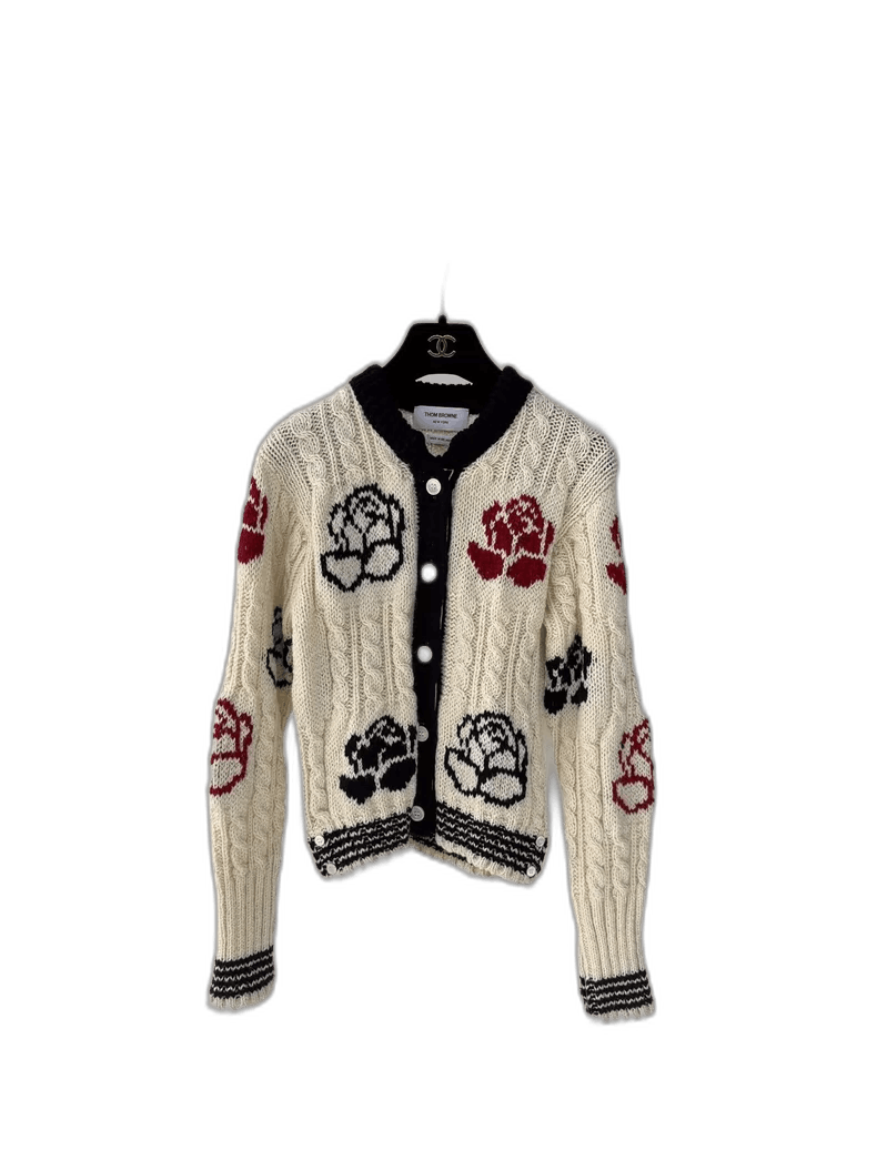 Thom Browne Thom Browne Knitted Cardigan with Roses Size M / US 6-8 / IT 42-44 - 1 Thumbnail