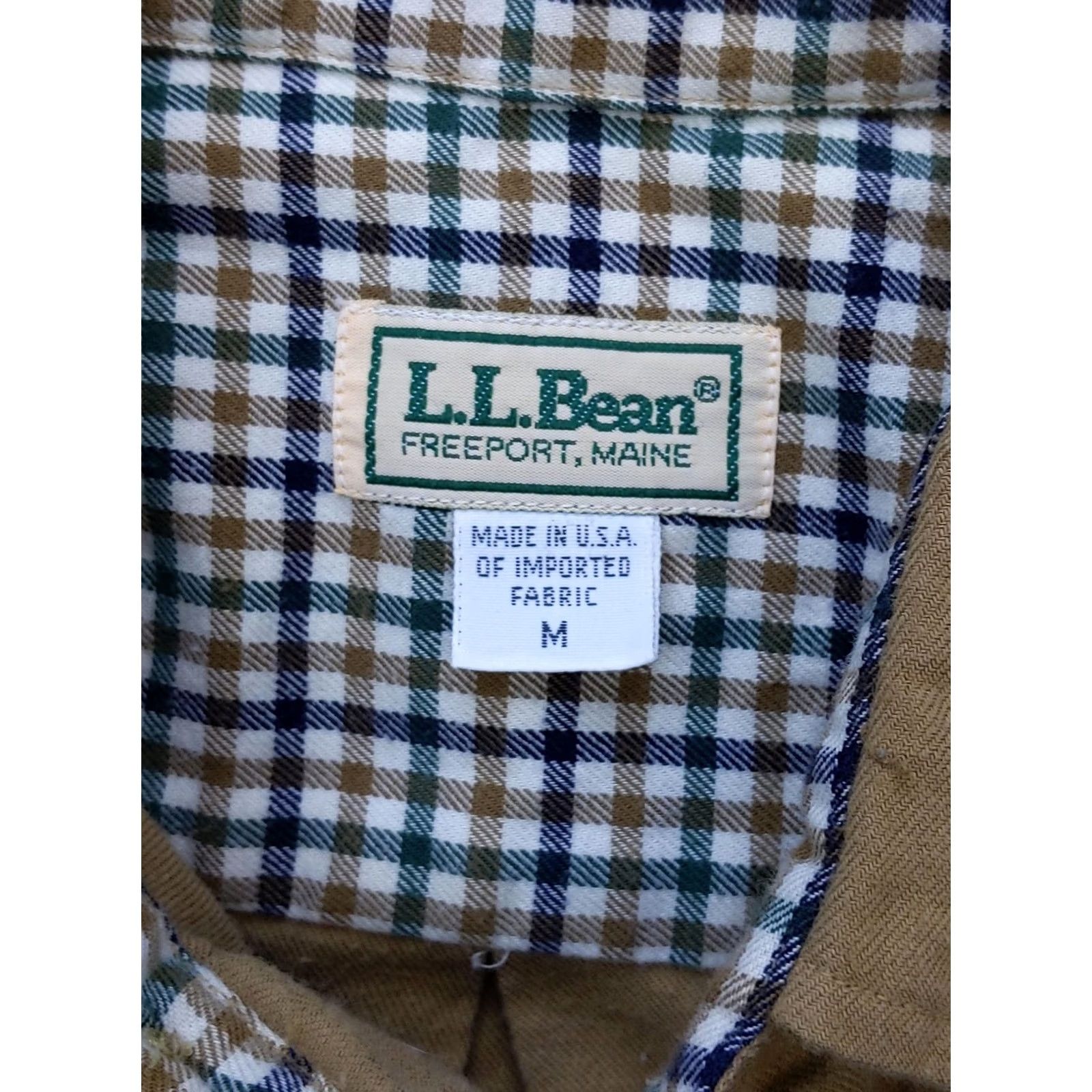 Vintage VINTAGE L.L.Bean Shirt Mens Medium Brown Twill Button Up Plaid Lined Made In USA Size US M / EU 48-50 / 2 - 6 Thumbnail