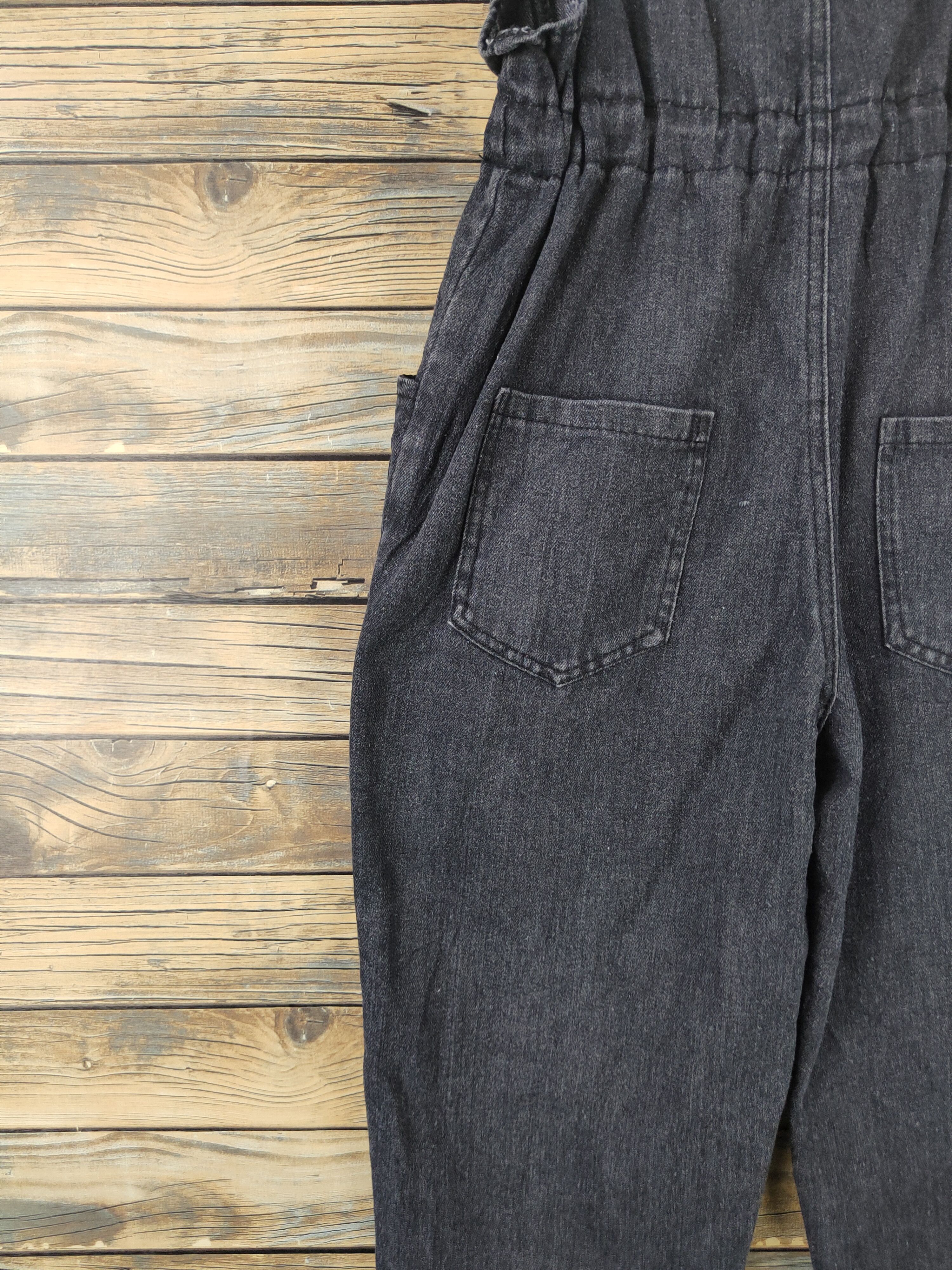 Japanese Brand × Vintage Vintage Streetwear by Japanese Brand Black Denim Jumpsuits Size 37" - 13 Thumbnail