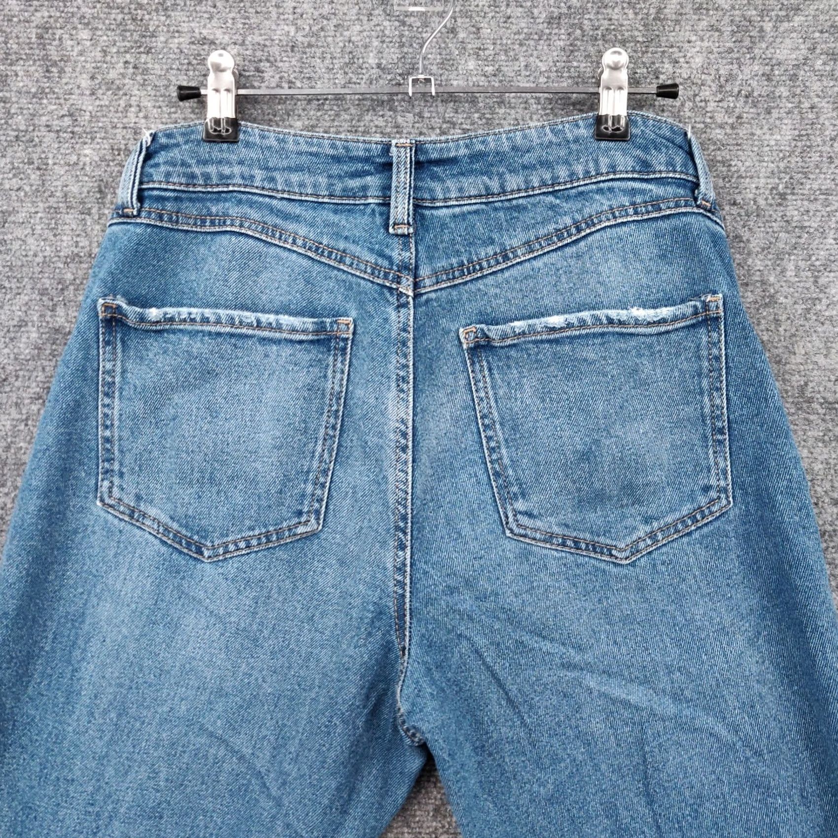 Vintage Rewash Jeans Womens 7/28 Cropped Mid Rise Distressed Blue Denim Rinse Wash Size 28" / US 6 / IT 42 - 6 Thumbnail