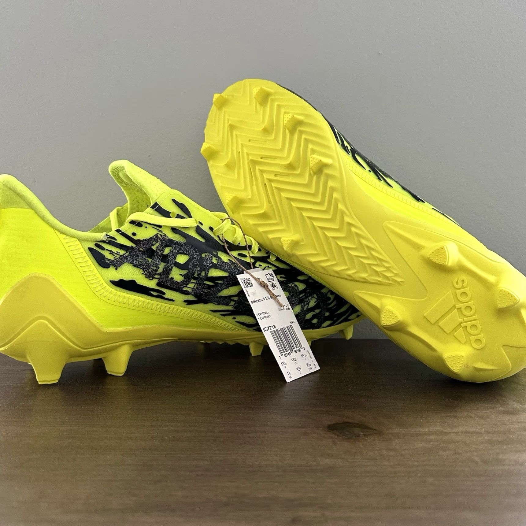 Adidas Adidas Adizero 12.0 Football Cleats Mens Size 14 IG7218 Solar Yellow Size US 14 / EU 47 - 7 Thumbnail