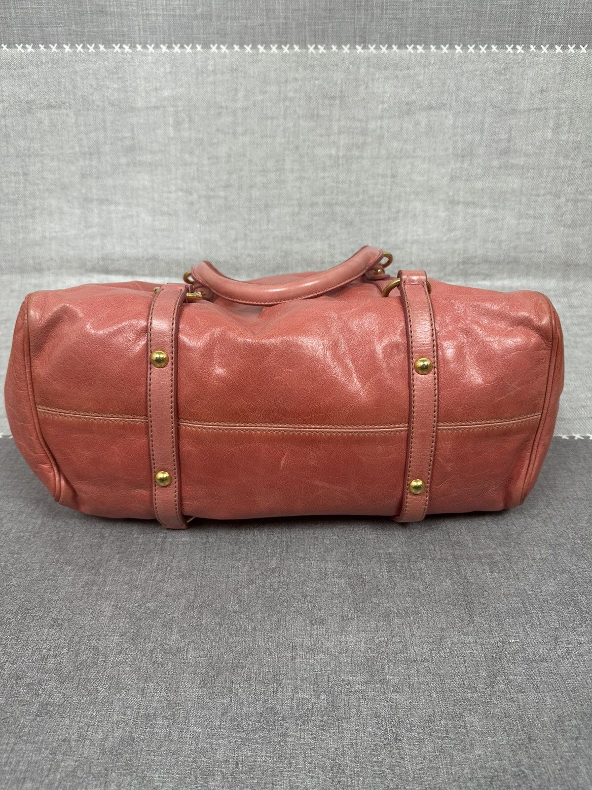 Miu Miu Miu Miu Vitello Lux Bow Bag — Coral Pink Leather — Size 26 Size ONE SIZE - 9 Thumbnail