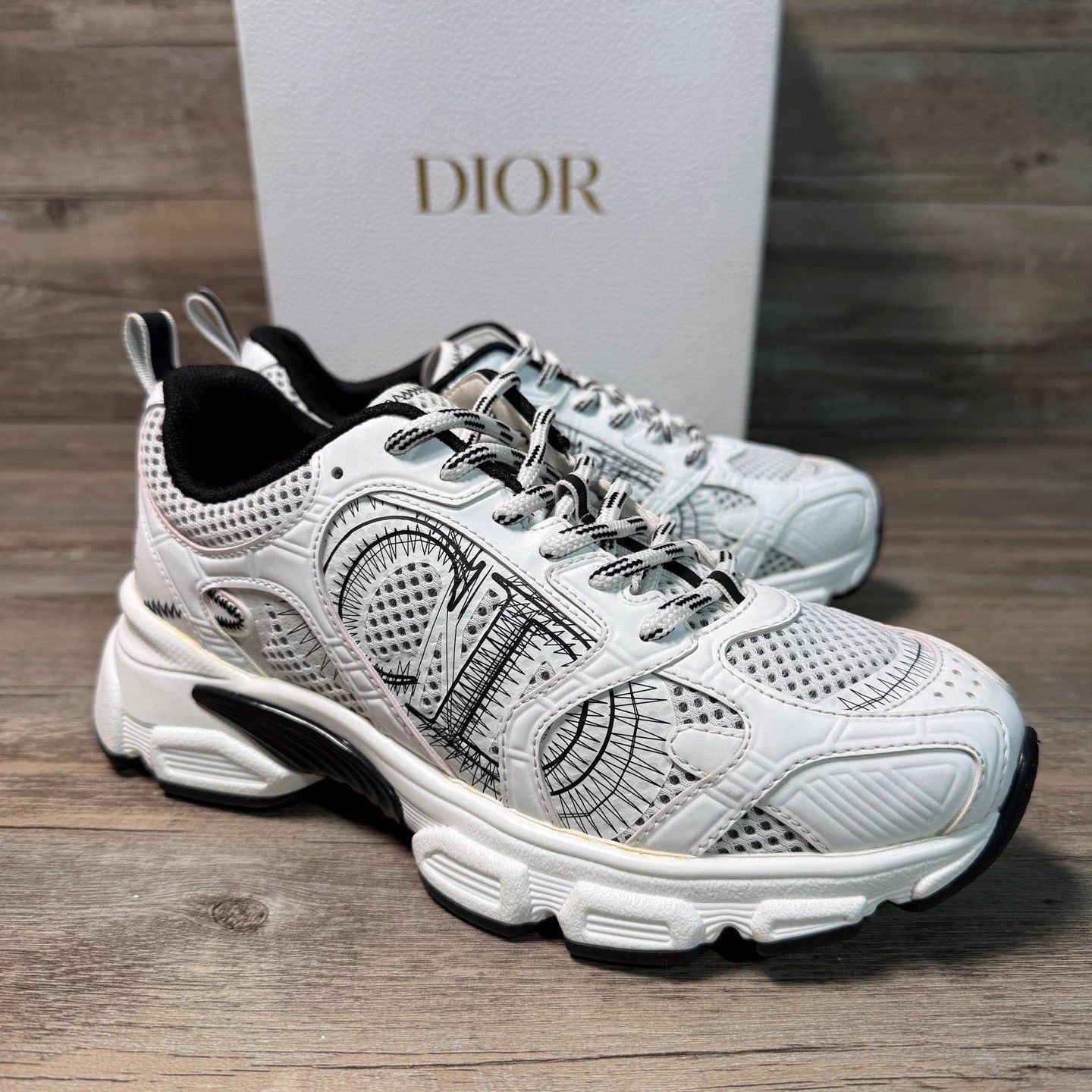 Dior DIOR CHRONO black and white trainers 36 Size US 5 / IT 35 - 2 Thumbnail