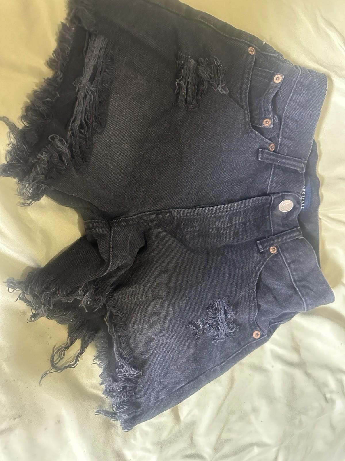 Aeropostale size 2 shorts aeropostale 90s Cutoff High rise Black Size 26" / US 2 / IT 38 - 2 Thumbnail