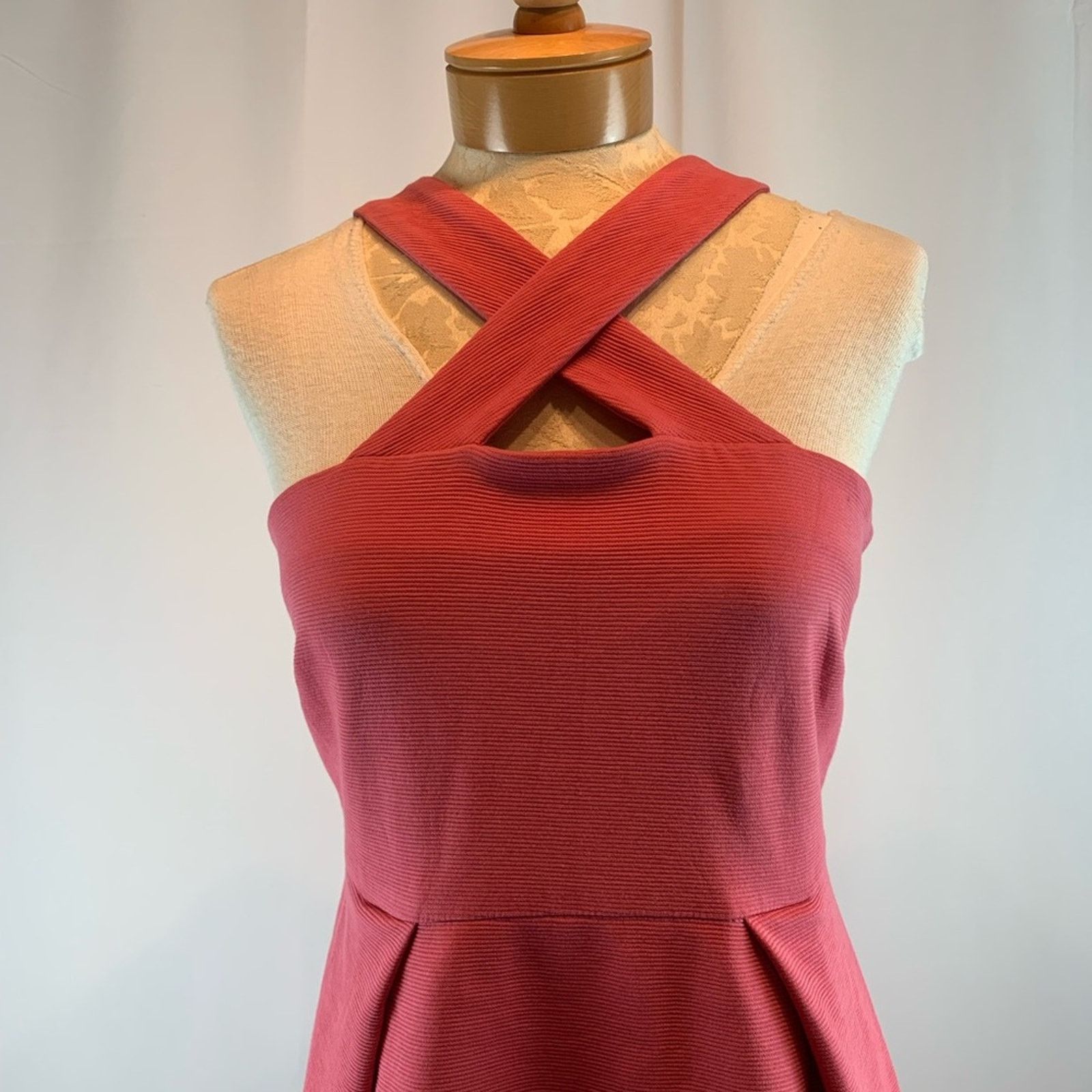Banana Republic Banana Republic Sleeveless Corded Knit Dress Coral Size 12 P Size XL / US 12-14 / IT 48-50 - 3 Thumbnail
