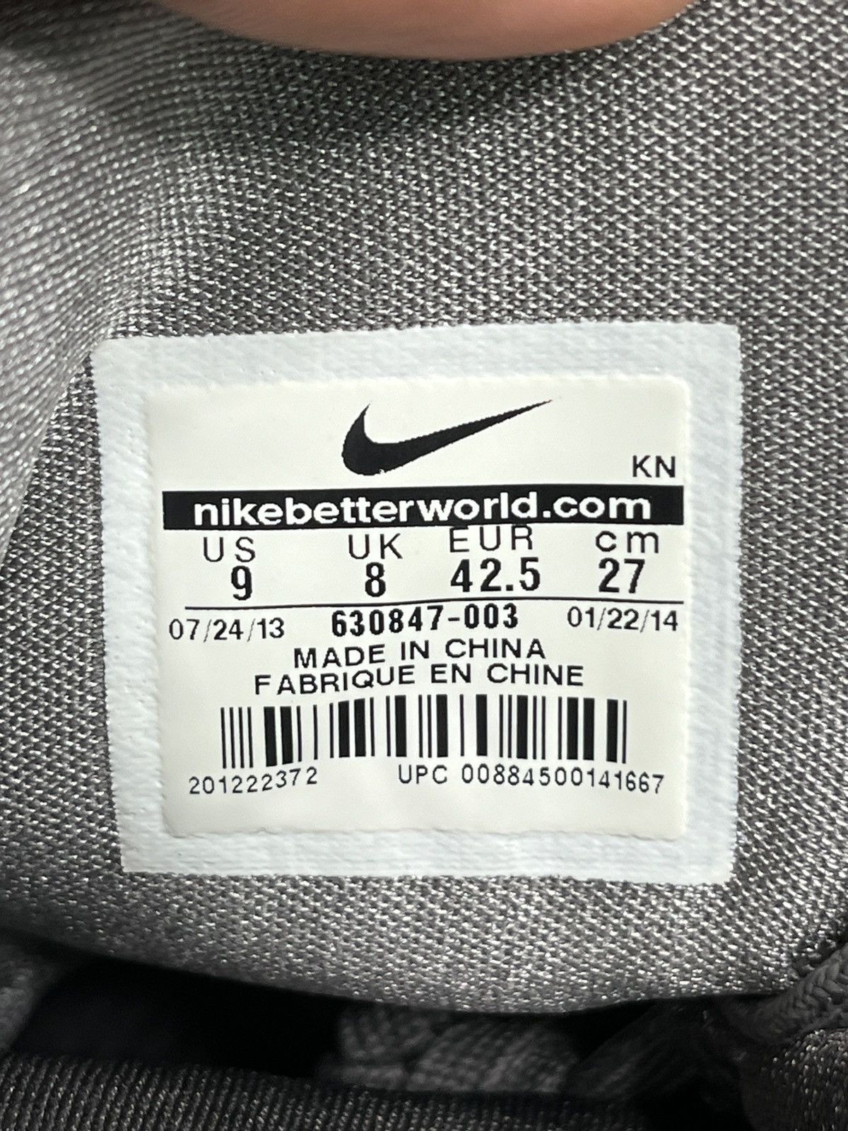 Replica white with red spray paint detail