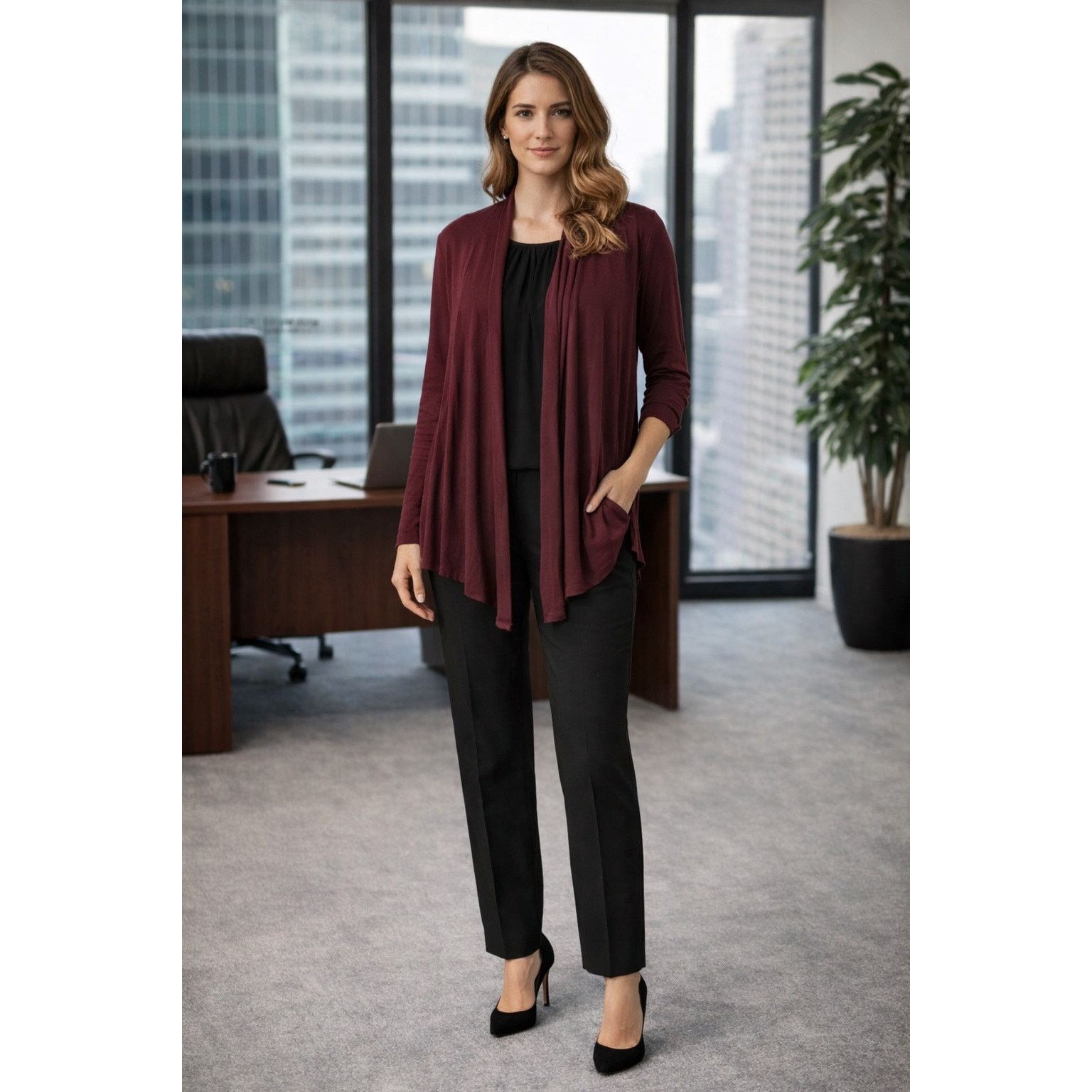 Apt. 9 Apt 9 Port Open Front Draped Cardigan Women XL - A001 Size XL / US 12-14 / IT 48-50 - 1 Thumbnail