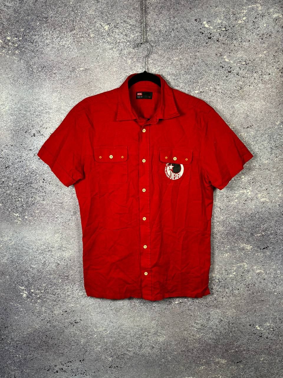 Diesel × Vintage Vintage Diesel Linen Shirt Short Sleeve Red y2k Small Size US S / EU 44-46 / 1 - 1 Thumbnail