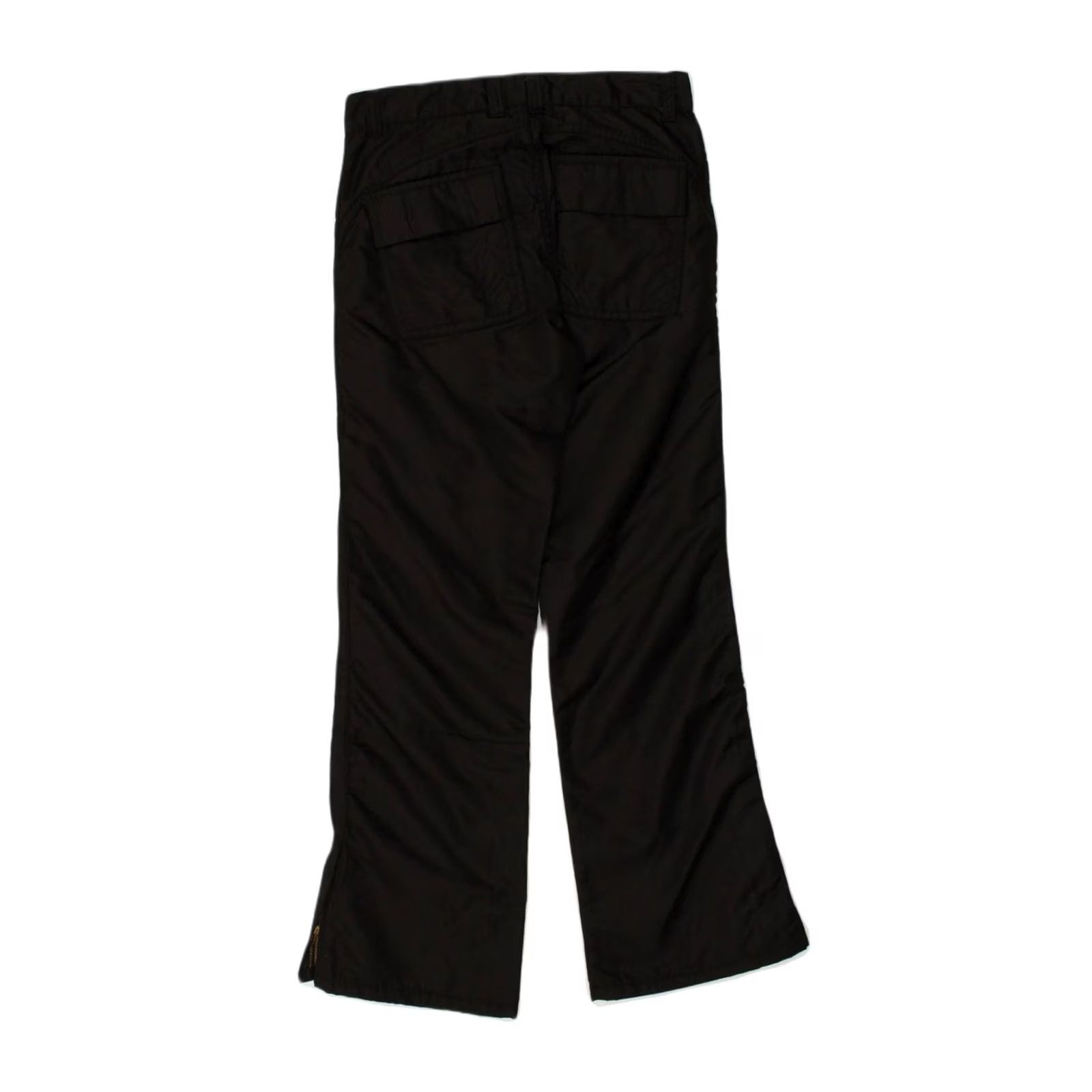 Vintage VINTAGE Womens Bootcut Trousers Black Cotton W30 L30 - Designer Casual Business Mid Rise Zip Pockets Size 30" / US 8 / IT 44 - 2 Thumbnail