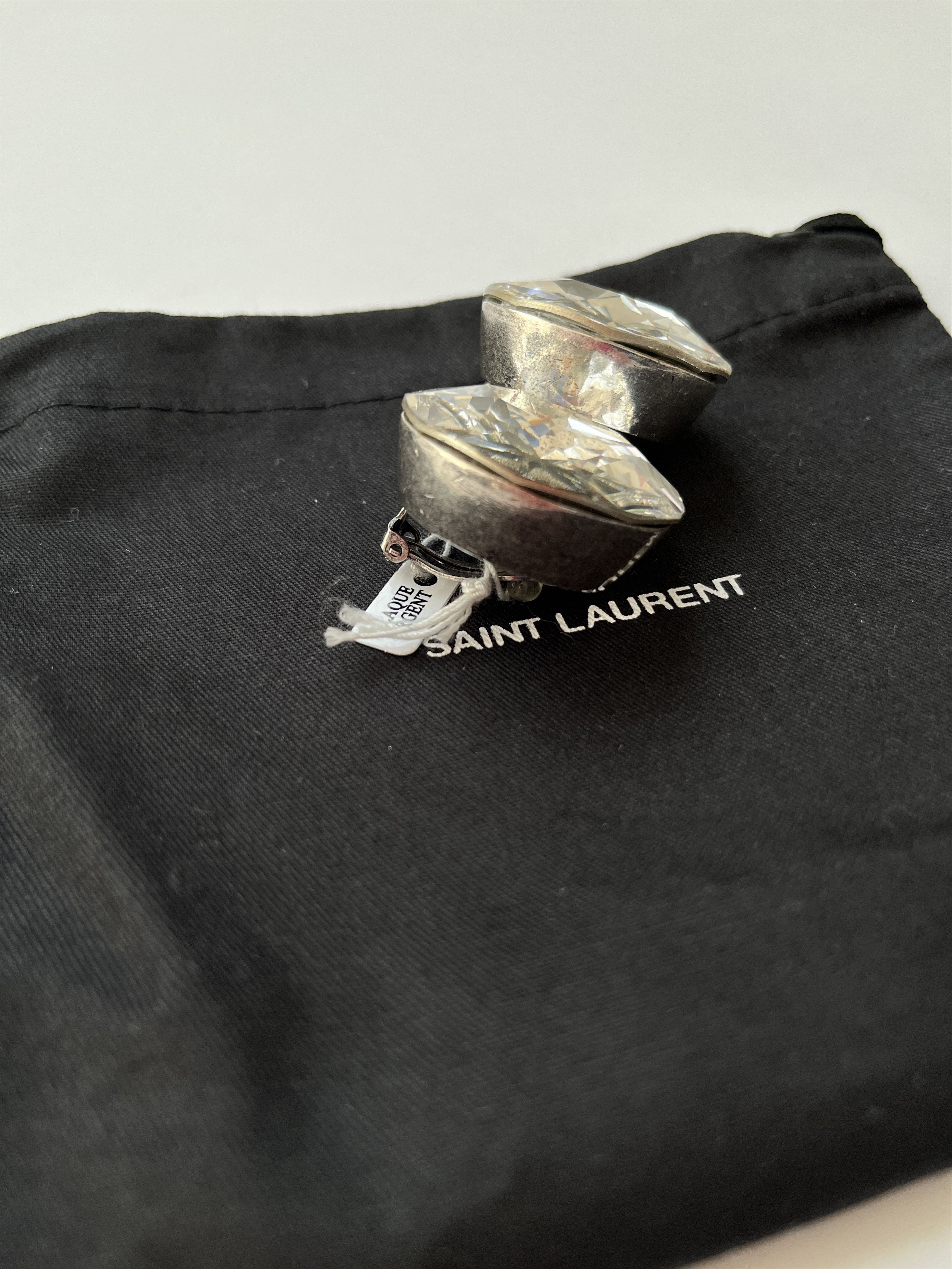 Saint Laurent Paris ⚡️QUICK SALE⚡️Saint Laurent Silver Plated Crystal Earrings Size ONE SIZE - 6 Thumbnail