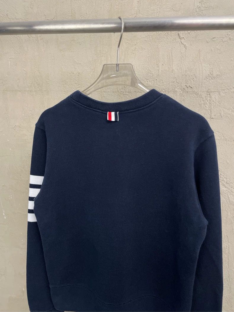 Thom Browne Thom browne Dark blue four-striped round-neck sweatshirt 25 Size US XS / EU 42 / 0 - 4 Thumbnail