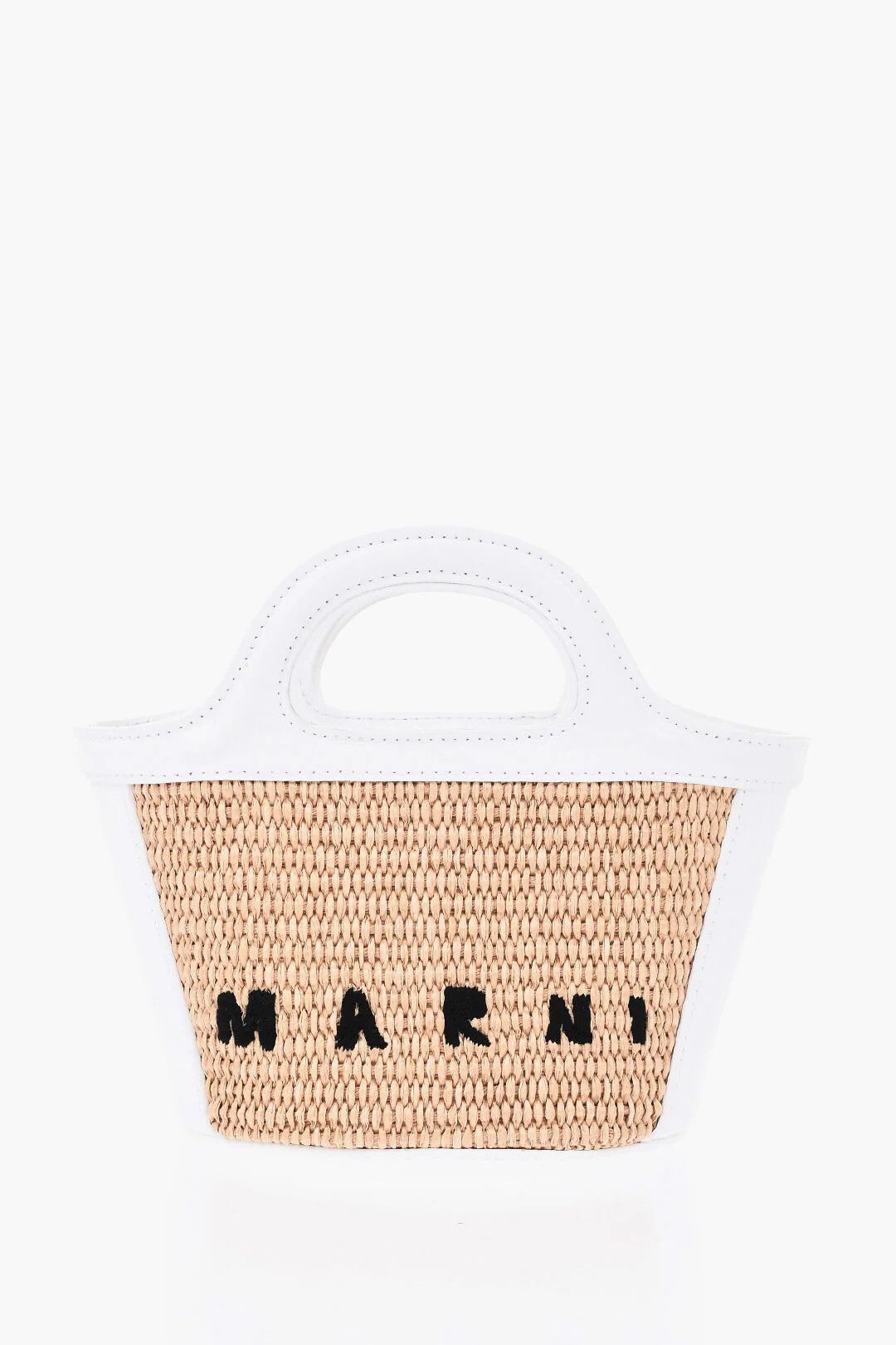 Marni og1mm0326 Size: OS / Raffia and Leather Mini Handbag White Size ONE SIZE - 1 Thumbnail
