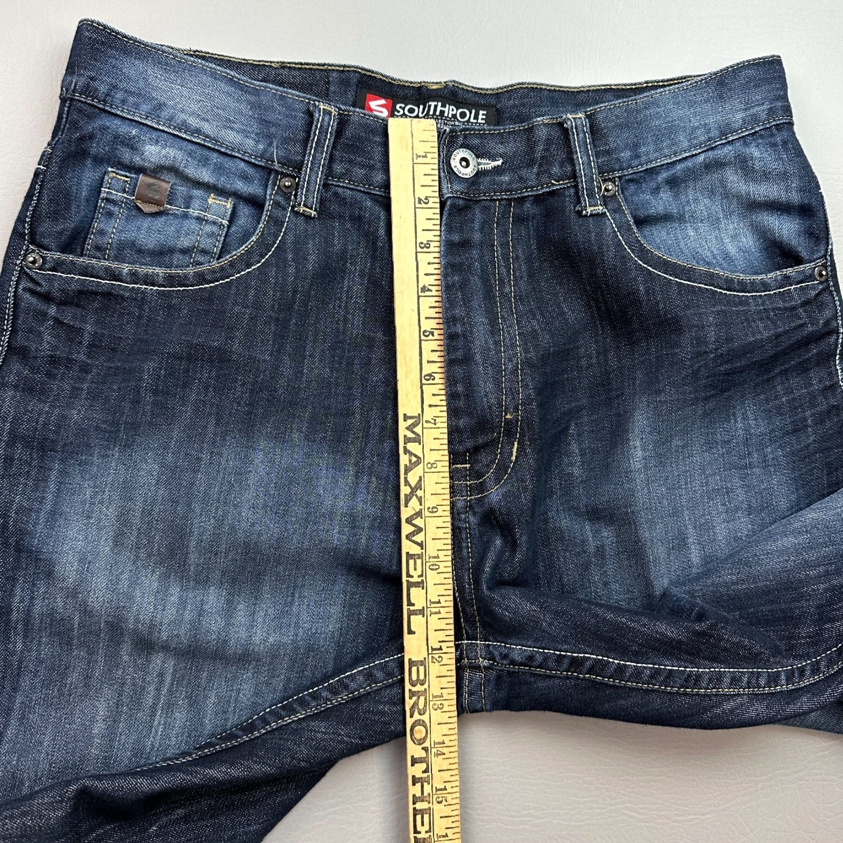 Southpole VINTAGE Southpole Jeans Mens 34x30 Blue Dark Wash Denim Hip Hop Streetwear Y2K 90s Gothic Grunge Logo Pockets Mens Size US 34 / EU 50 - 5 Thumbnail