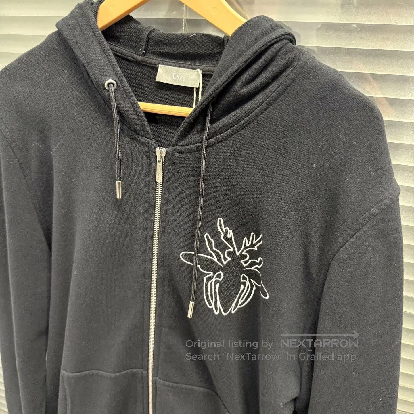 Dior Dior Black Zip-Up Jacket with Logo. Size US XL / EU 56 / 4 - 5 Thumbnail