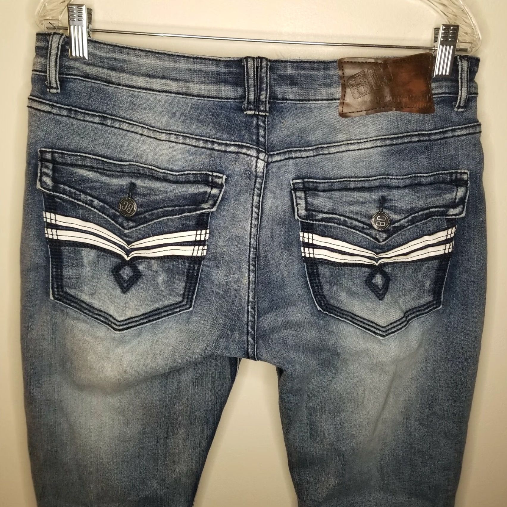 Vintage Blue Cult Womens Jeans Distressed Straight Size 32 Blue Denim Size 24" / US 00 / IT 34 - 6 Thumbnail