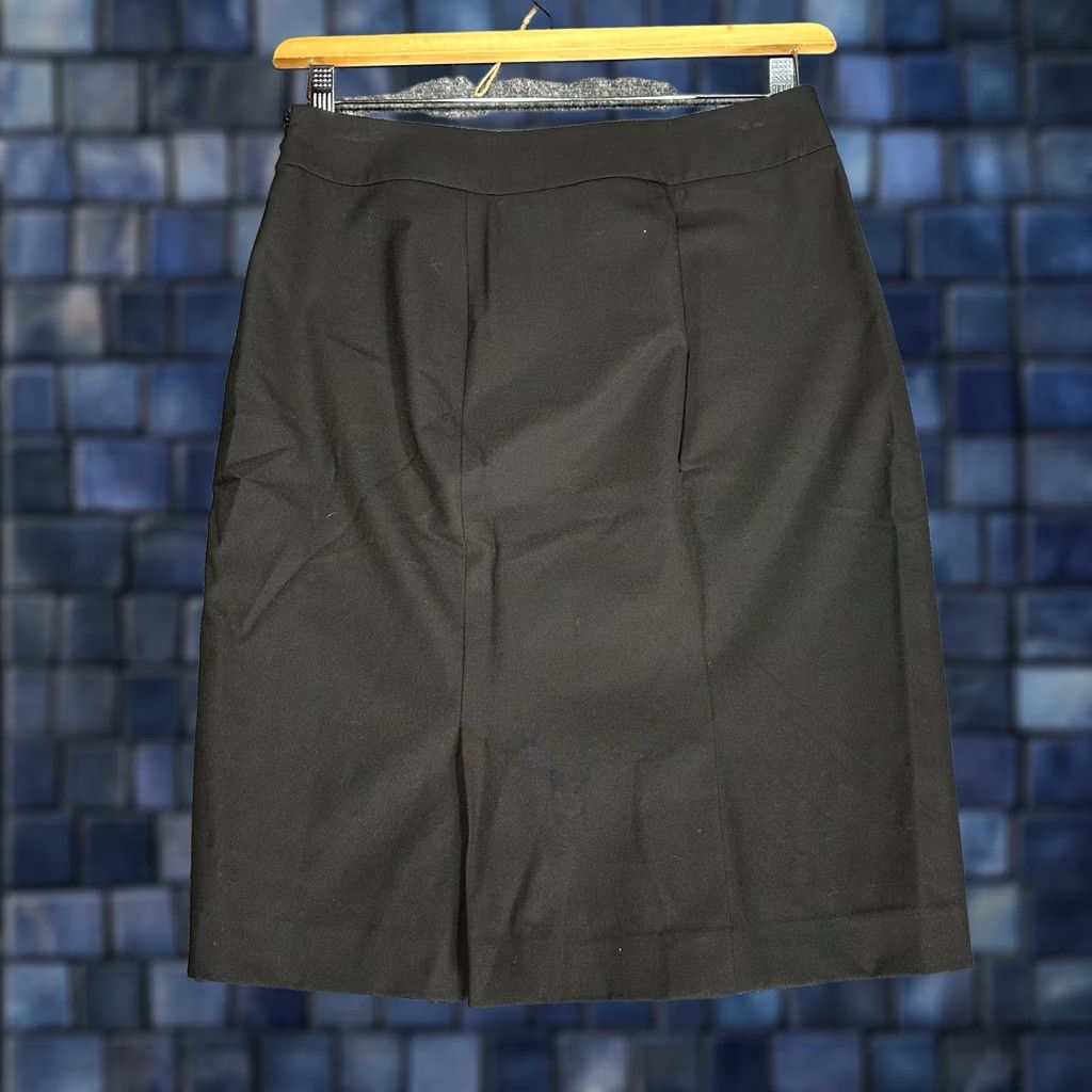 Ann Taylor Ann Taylor Skirt Womens 4P Black Stretch Lined Vent Knee Length Pencil Zip Vintage No Size 27" / US 4 / IT 40 - 1 Thumbnail
