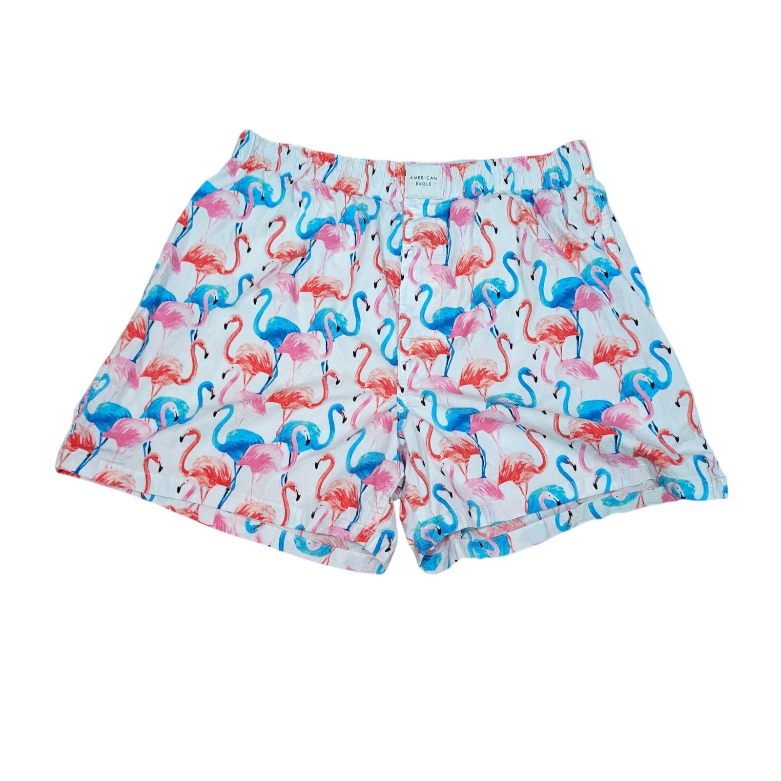 American Eagle Outfitters American Eagle White Flamingos Stretch Boxer Short Medium Size 32 - 2 Thumbnail