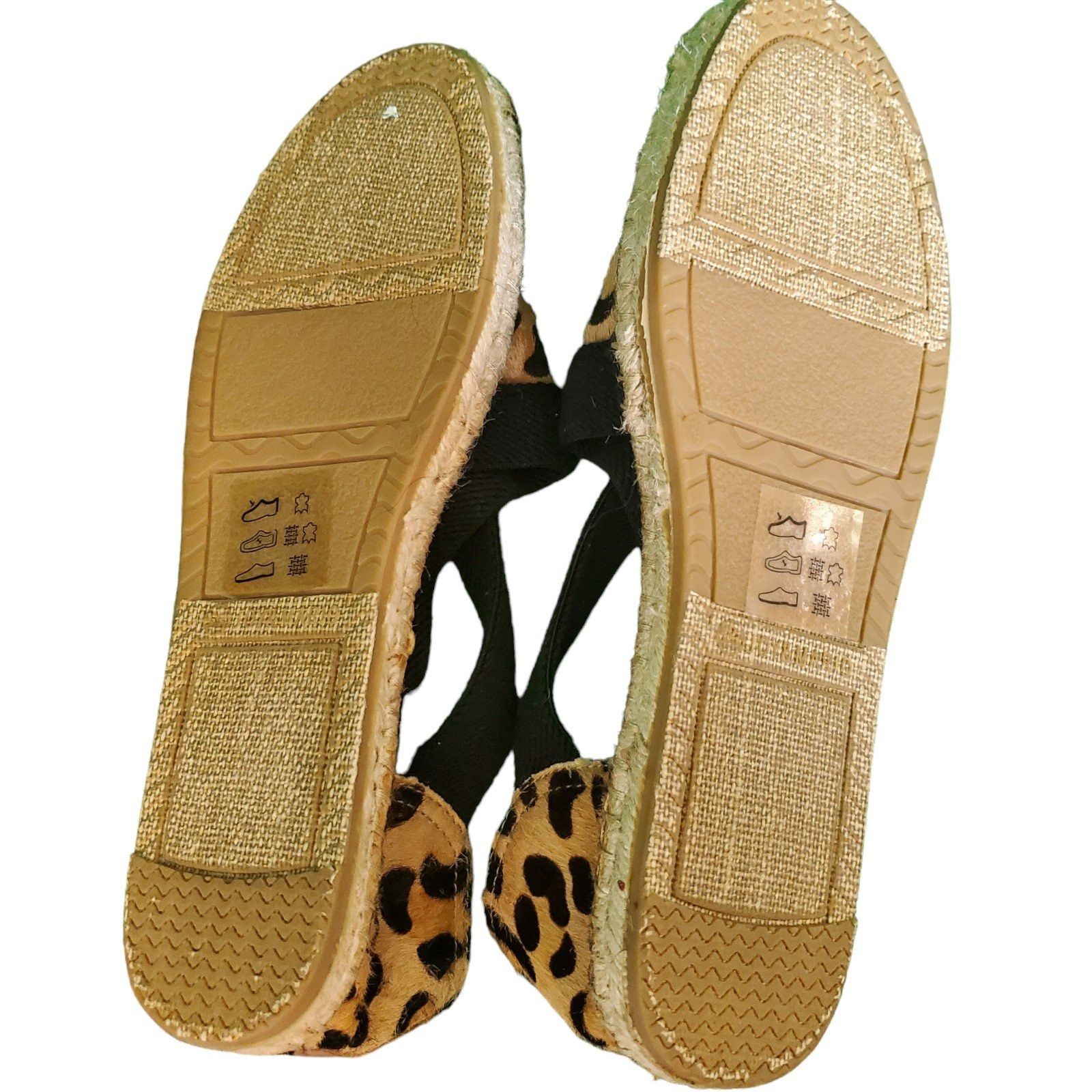 Other Joy & Mario Leopard Print Women's Espadrilles Leather Flats Size US 8.5 / IT 38.5 - 6 Thumbnail