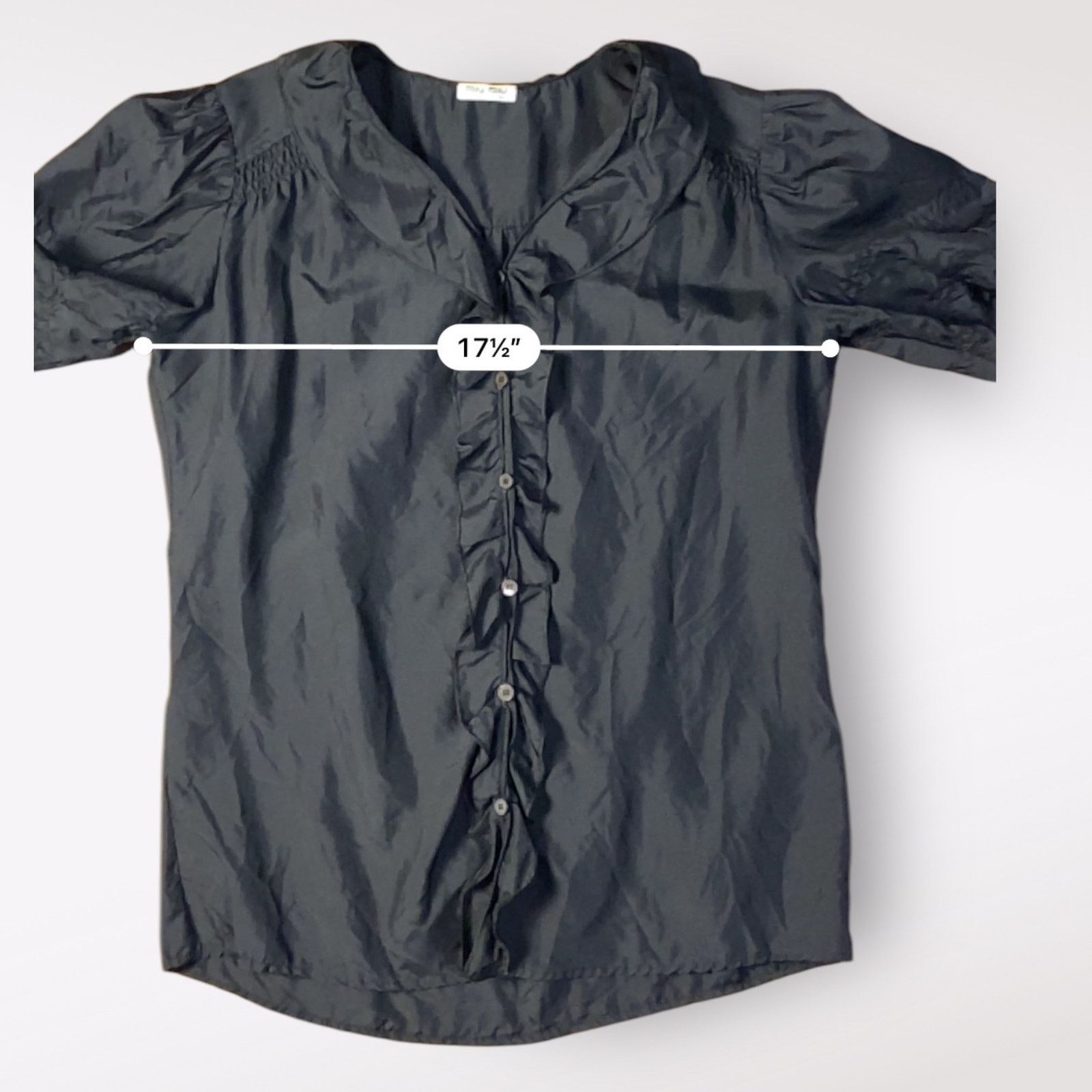 Miu Miu Miu Miu Vintage Y2K Black Silk Puff Sleeve Top Size EU 42 Size M / US 6-8 / IT 42-44 - 6 Thumbnail