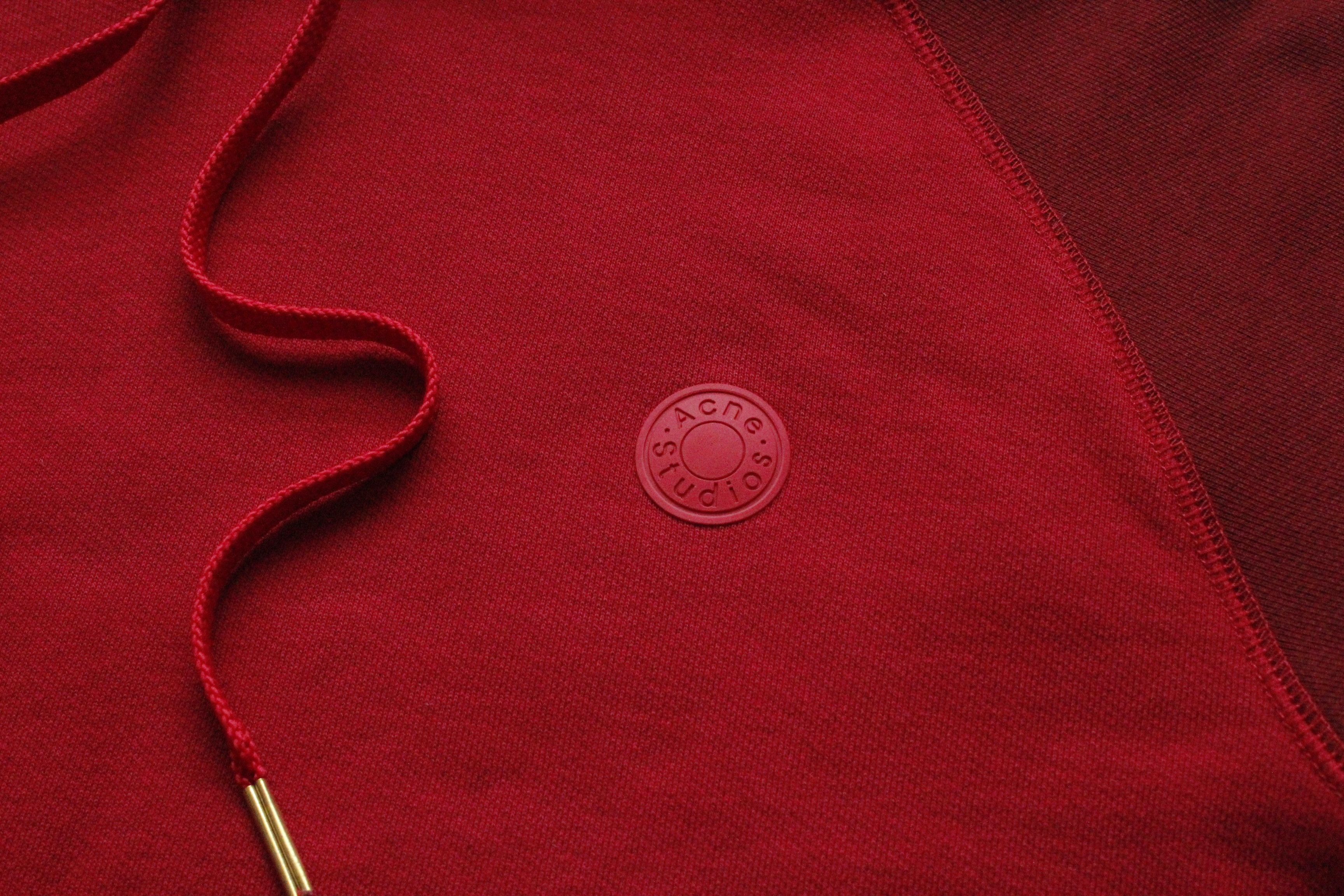 Acne Studios Acne Studios Bla Konst Logo Two Tone Red Hoodie Size US M / EU 48-50 / 2 - 3 Thumbnail