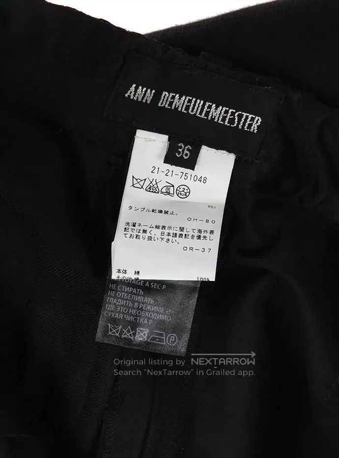 Ann Demeulemeester Ann Demeulemeester 36 black embroidered woven belt pants Size 24" / US 00 / IT 34 - 6 Thumbnail