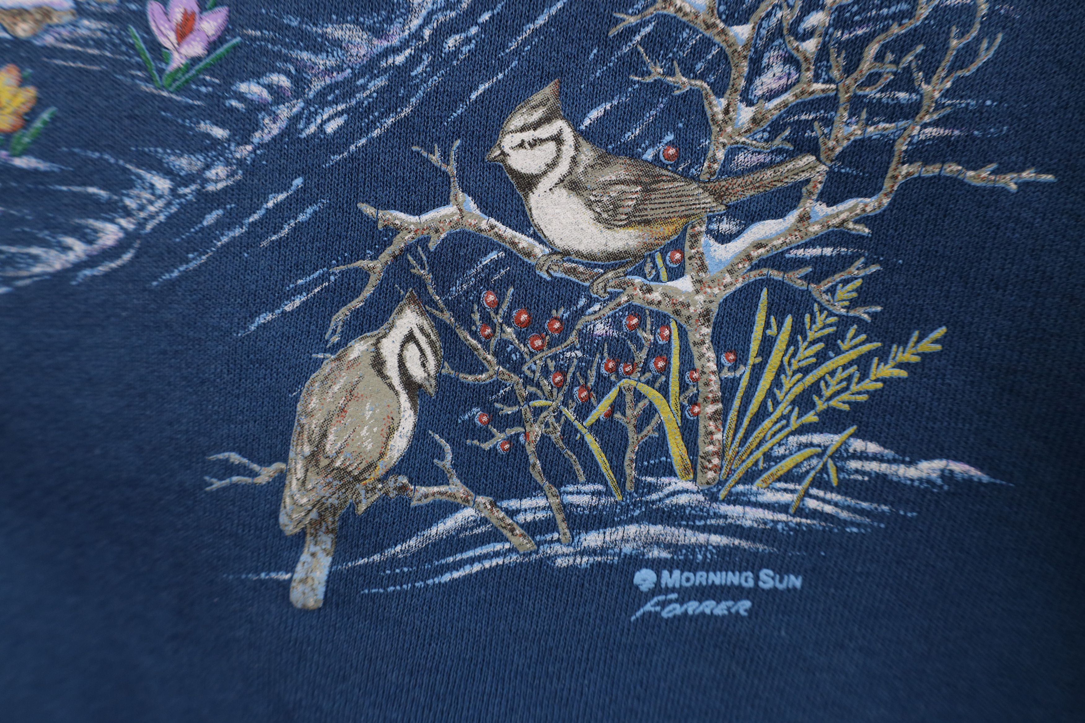 Vintage Vintage 90s Streetwear Winter Farmhouse Bird Sweatshirt USA Size L / US 10 / IT 46 - 7 Thumbnail