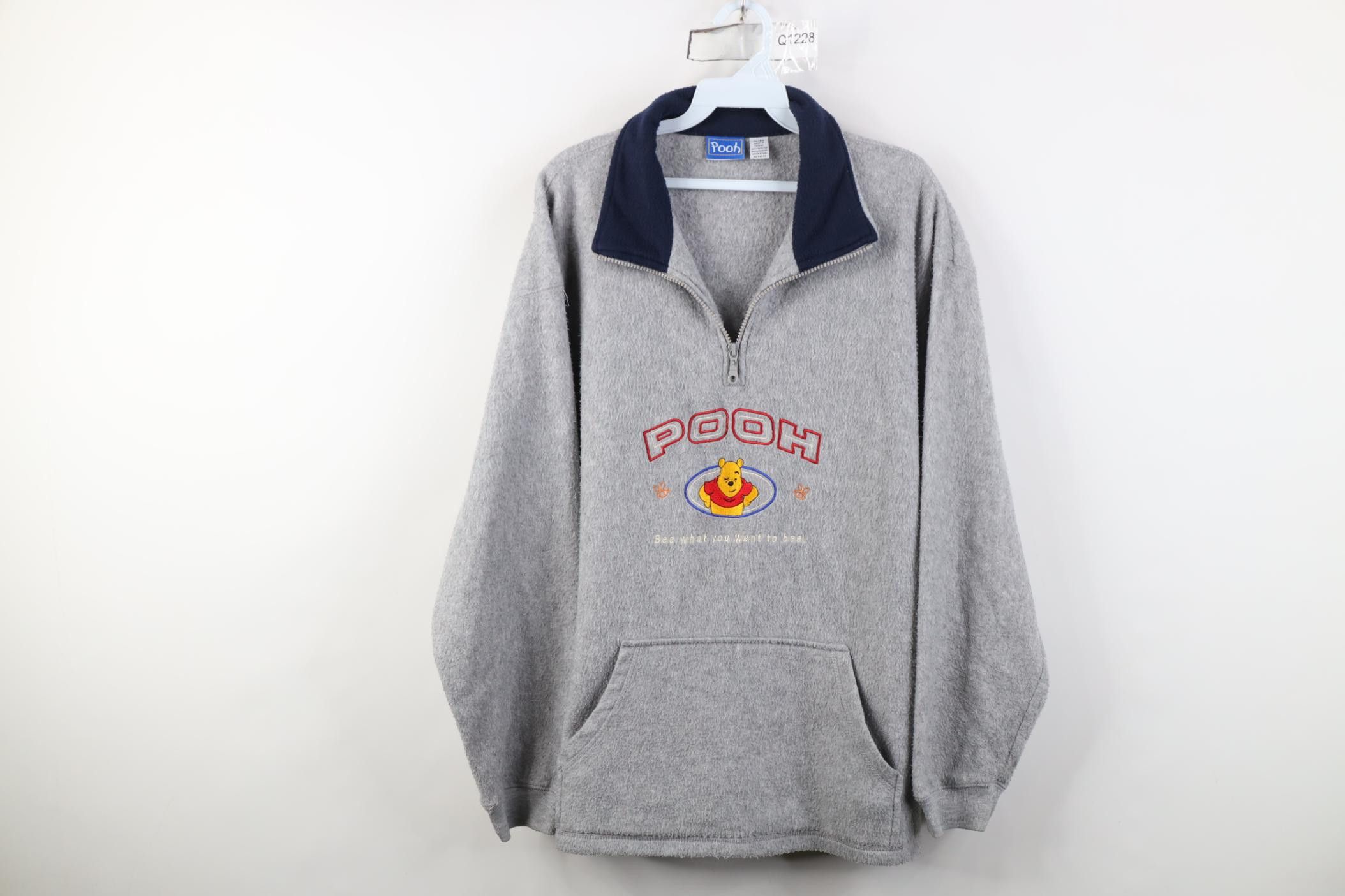 Disney Vintage 90s Disney Winnie the Pooh 1/4 Zip Fleece Sweater Size XL / US 12-14 / IT 48-50 - 1 Thumbnail