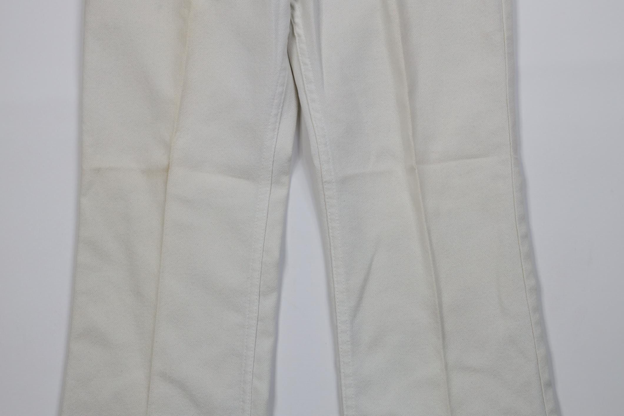 Levi's Vintage 70s Levis Knit Bell Bottoms Chino Pants White USA Size US 30 / EU 46 - 3 Thumbnail