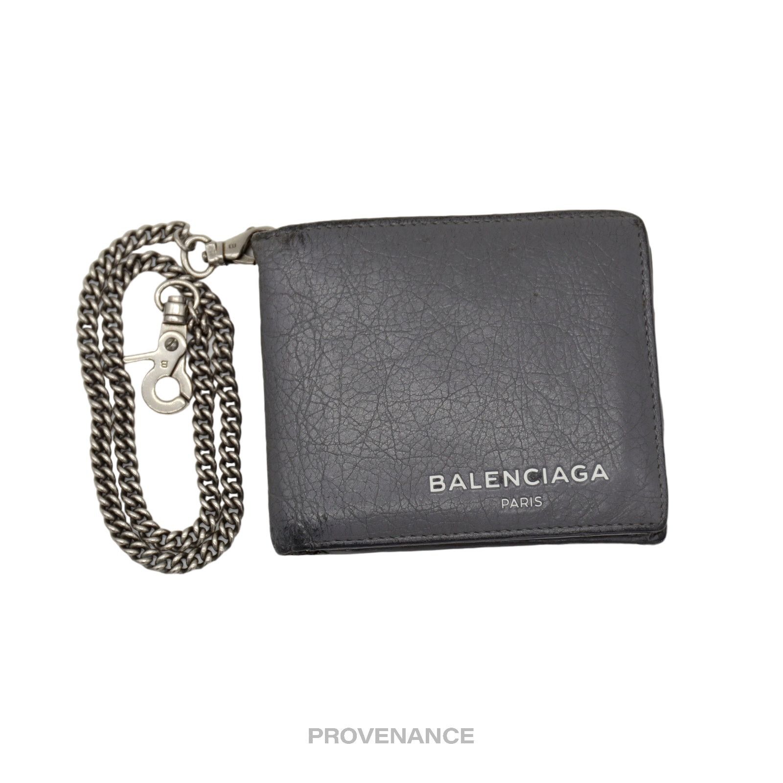 Balenciaga 🔴 Balenciaga Explorer Chain Wallet - Gray Leather Size ONE SIZE - 2 Thumbnail