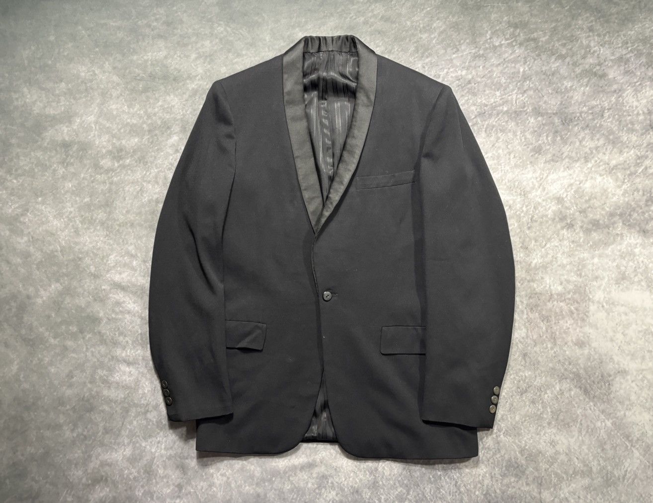 Givenchy 1950s Suit Jacket True Vintage Wool Blazer Tuxedo Heavy Size 40R - 15 Thumbnail