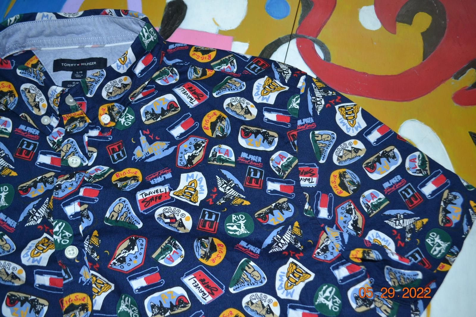 Tommy Hilfiger Tommy Hilfiger Men's Short Sleeve Button-Down Casual Shirt Size ONE SIZE - 3 Thumbnail