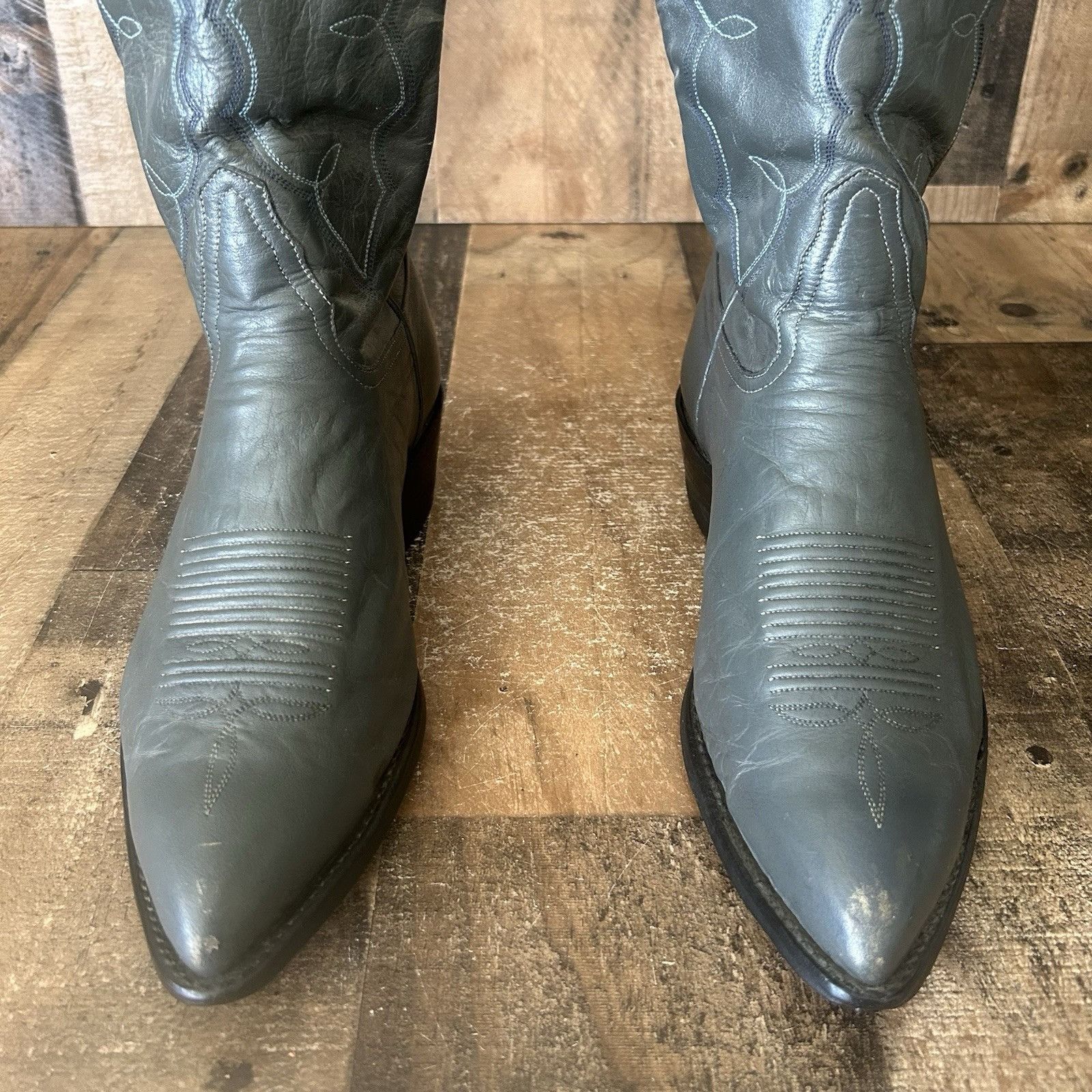 Tony Lama Tony Lama Vintage Gray Western Cowboy Boots Mens 9.5 EE Size US 9.5 / EU 42-43 - 4 Thumbnail