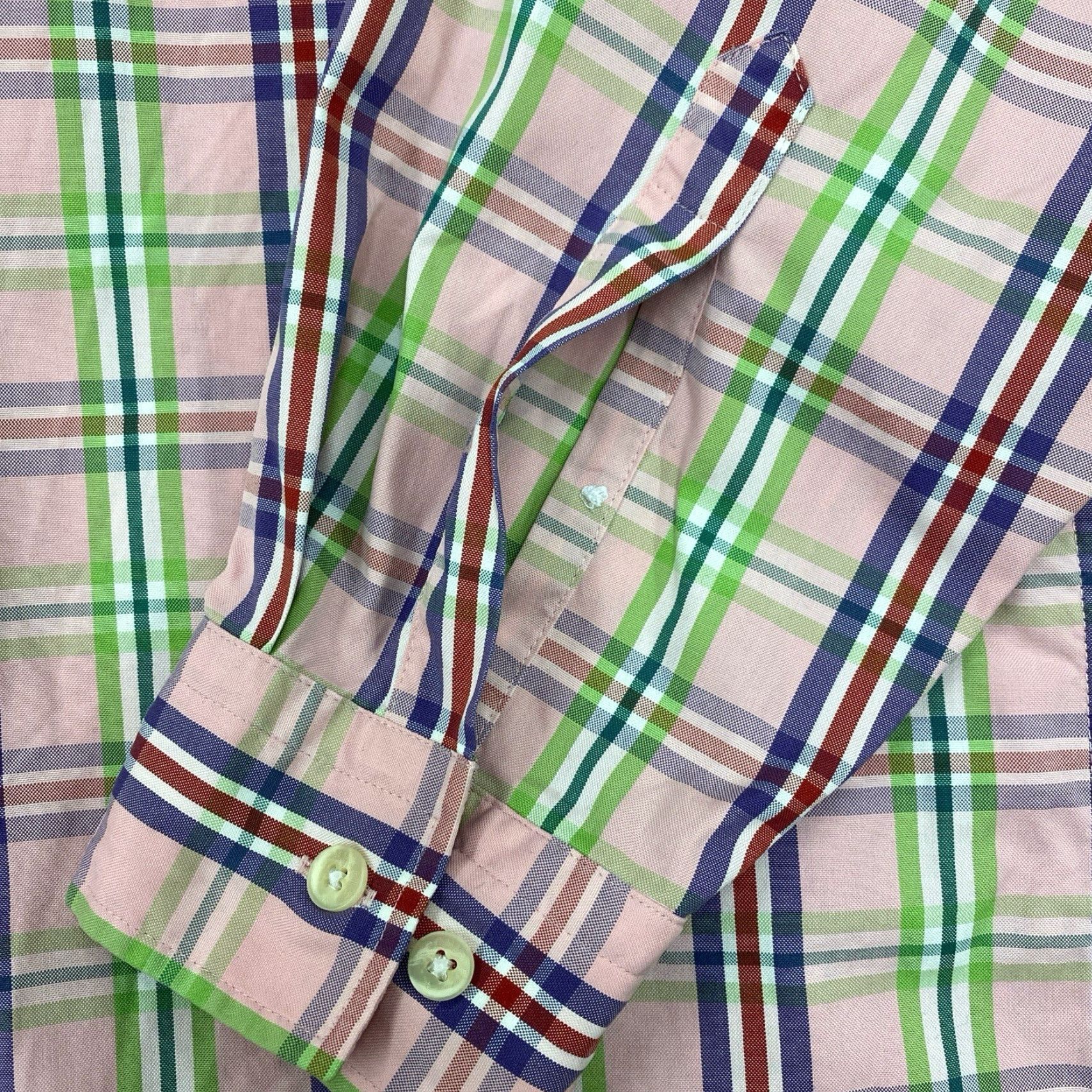 Faconnable Façonnable Pink Plaid Button-Down Shirt Mens L Long Sleeve Faconnable Linen Button Down Shirt Plaid Men’s Large Regular Shirts Size US L / EU 52-54 / 3 - 2 Thumbnail