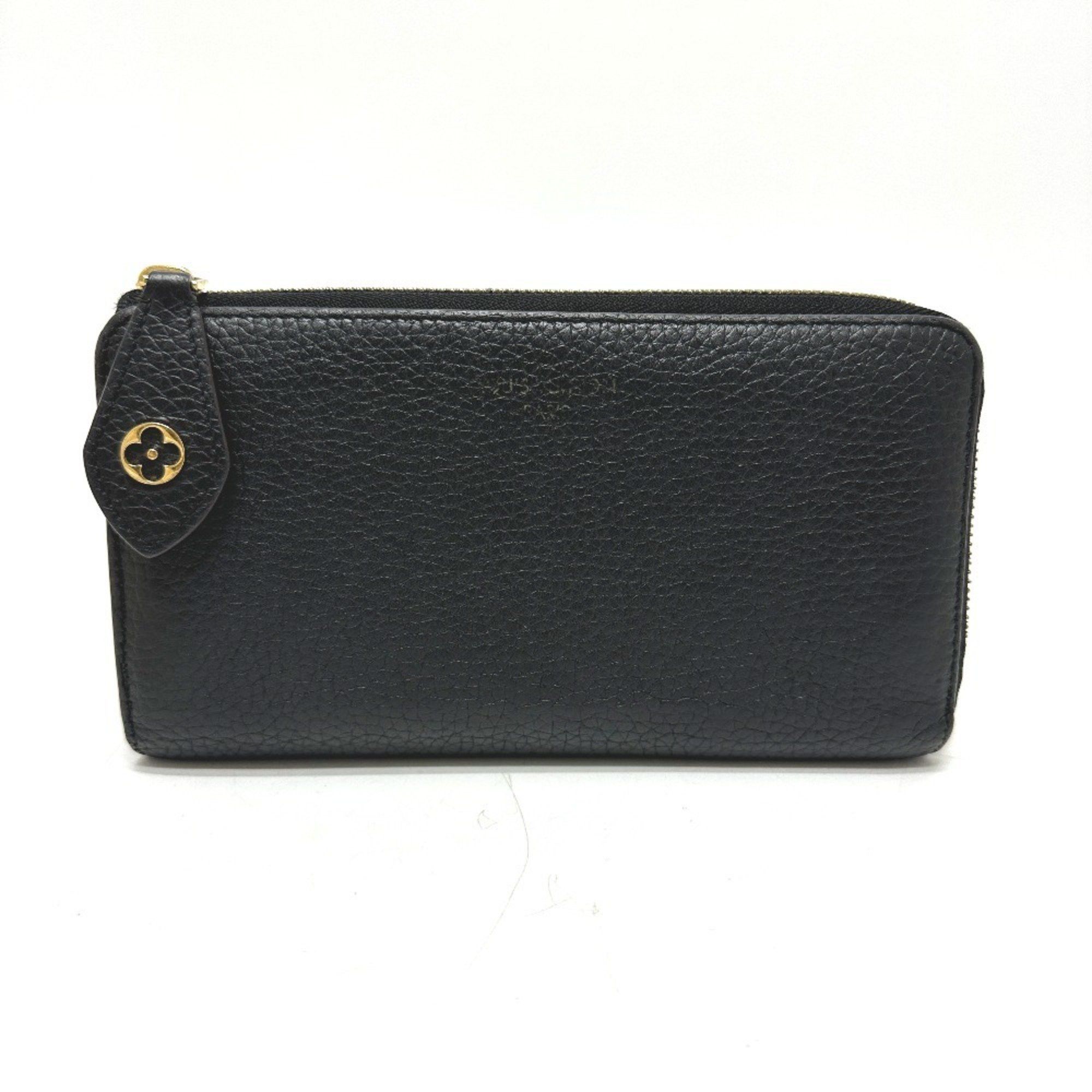 Louis Vuitton LOUIS VUITTON M63102 Portefeuille Comet Long Wallet in Taurillon Leather, Women's, Black Size ONE SIZE - 1 Thumbnail