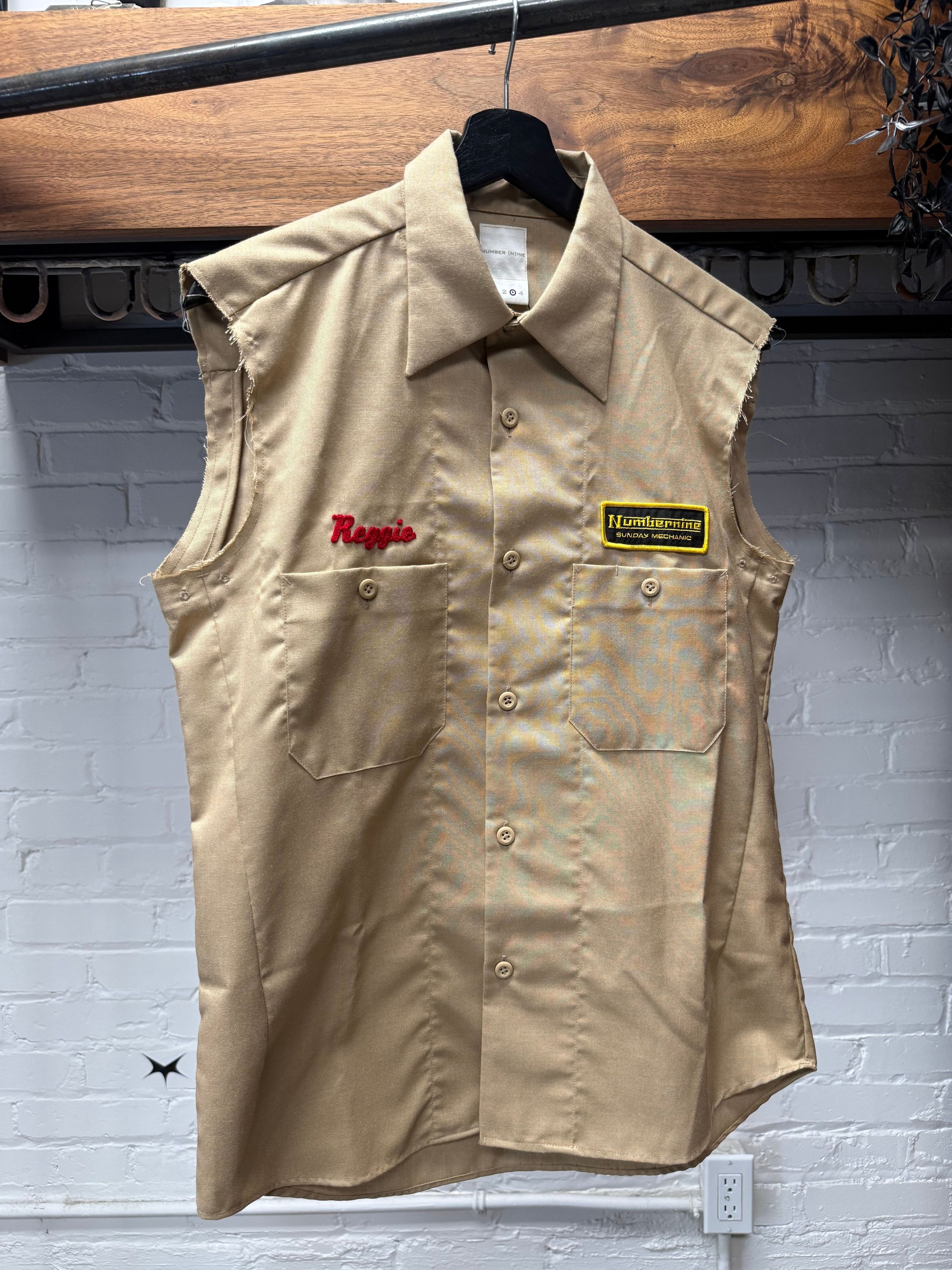 Number (N)ine SS2000 Number (N)ine ‘Mechanic’ Cutoff Patch Button Down Shirt Size US L / EU 52-54 / 3 - 1 Thumbnail