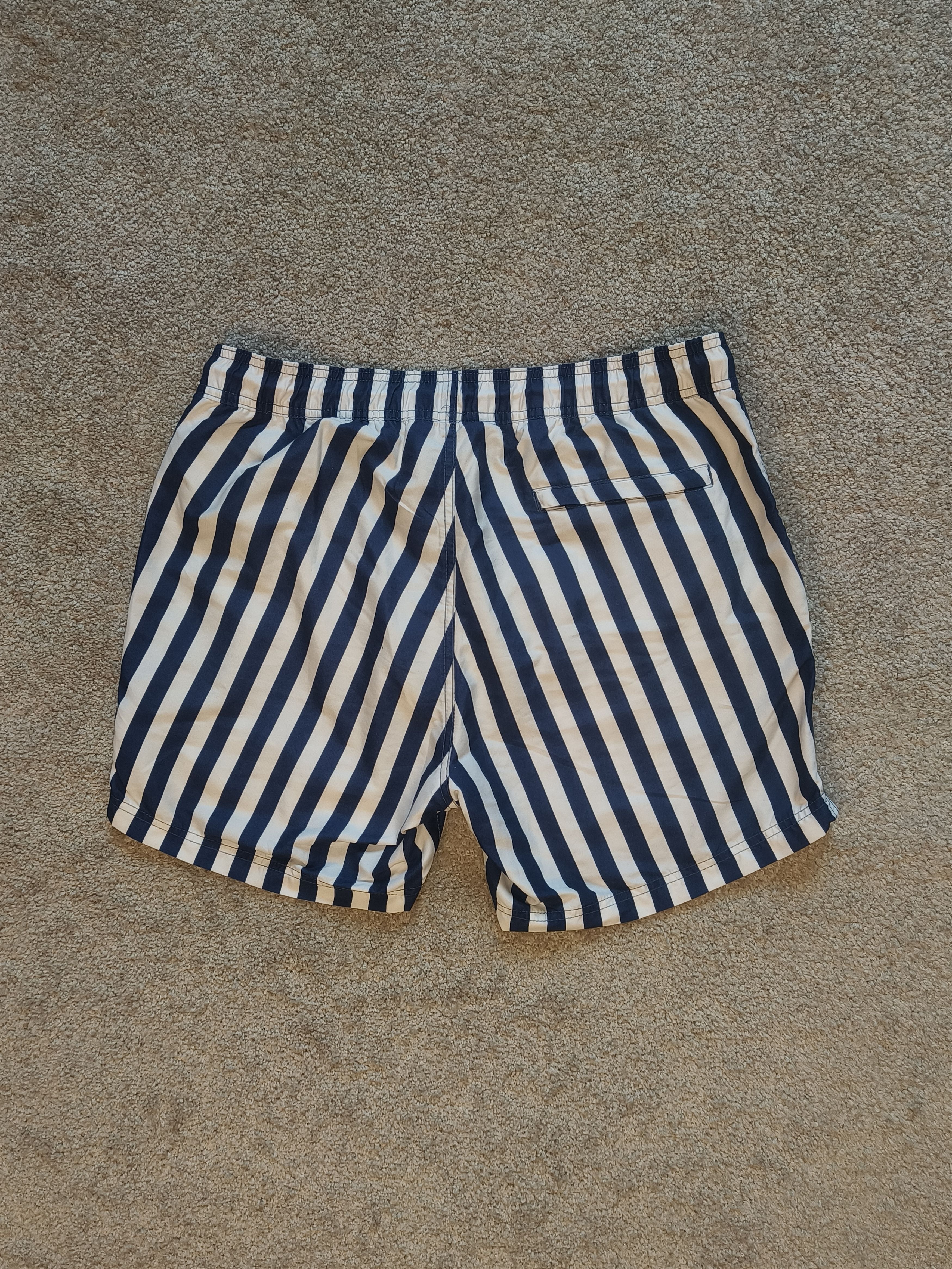 Suitsupply Suitsupply Navy and White Striped Swim Shorts Size US 30 / EU 46 - 2 Thumbnail