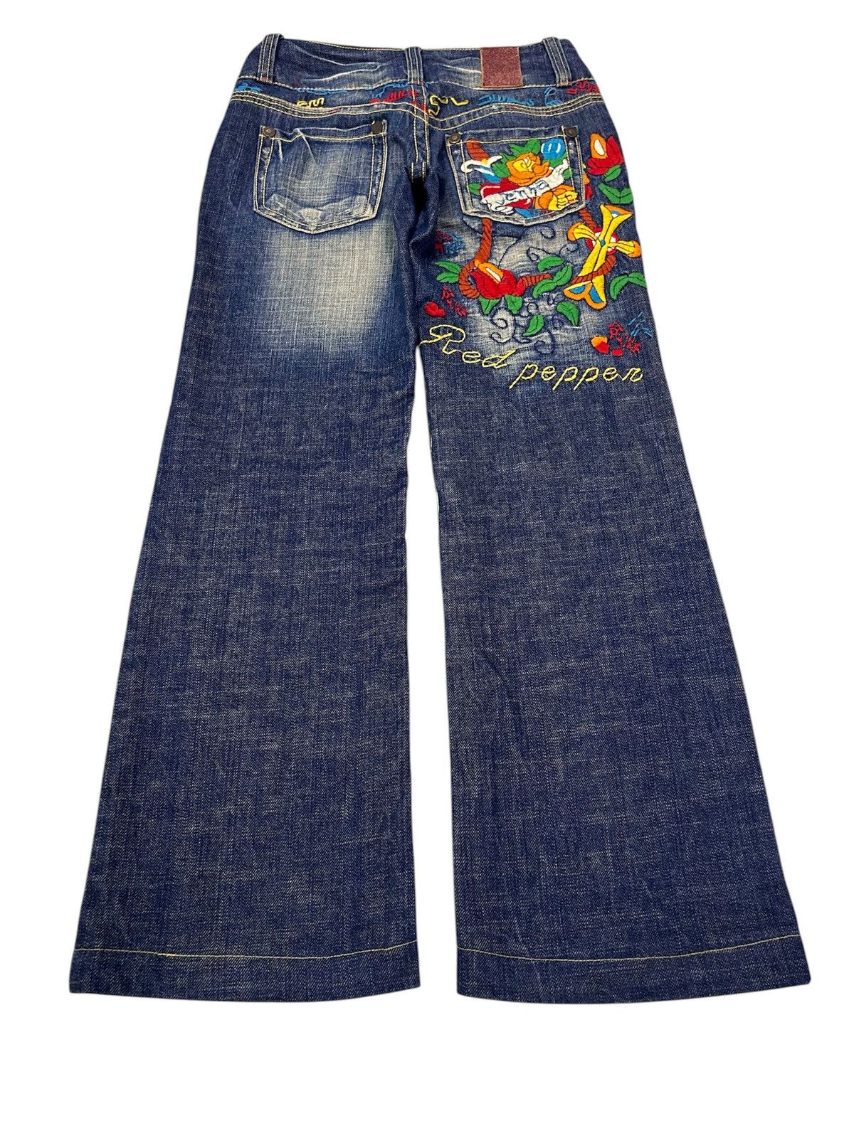 Japanese Brand × Vintage Vintage Red Pepper US Patent Denim Sand Wash Ripped Jeans Size US 27 - 1 Thumbnail