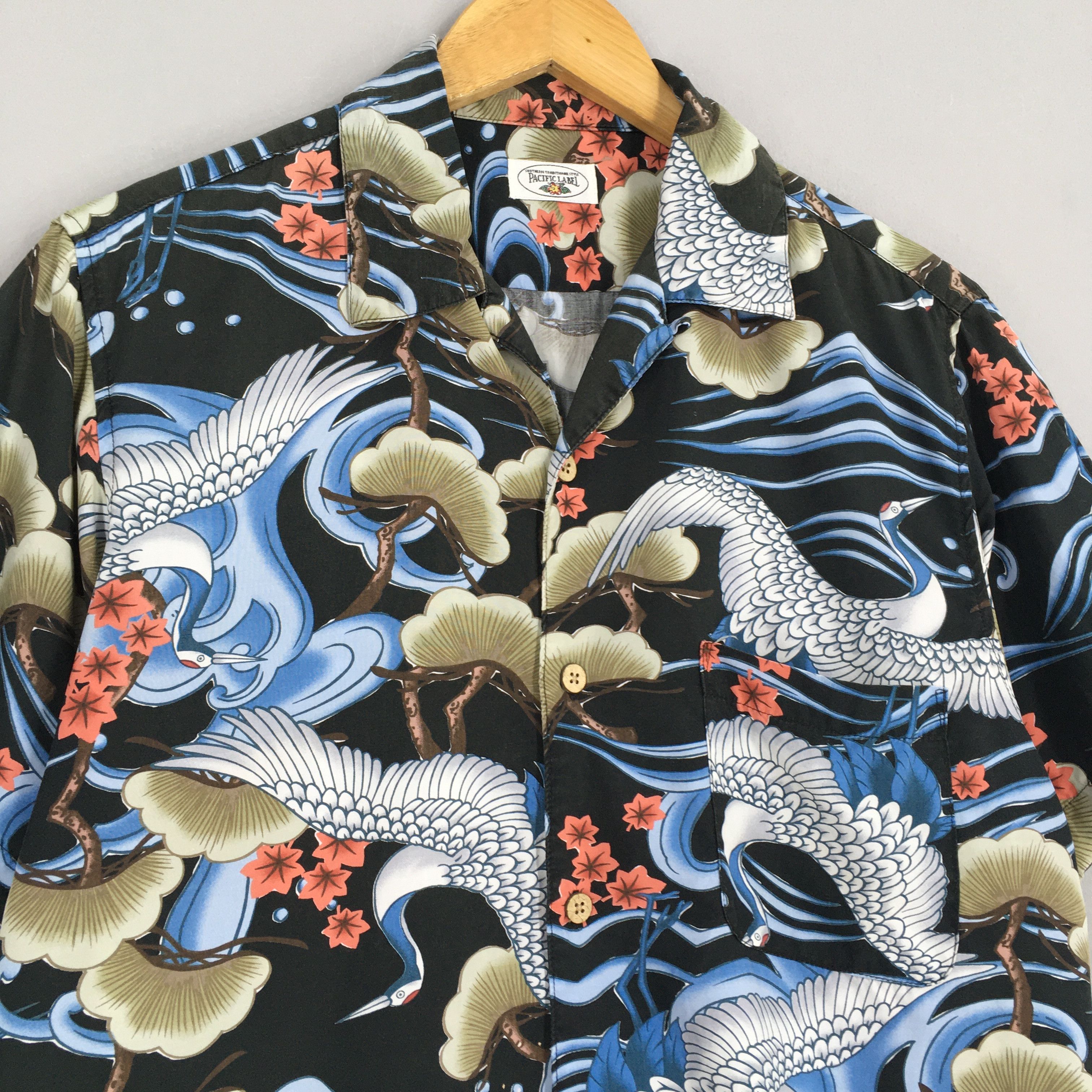 Other Hawaiian Japanese Culture Phoenix Bird Dragon Rayon Shirt Size US M / EU 48-50 / 2 - 3 Thumbnail
